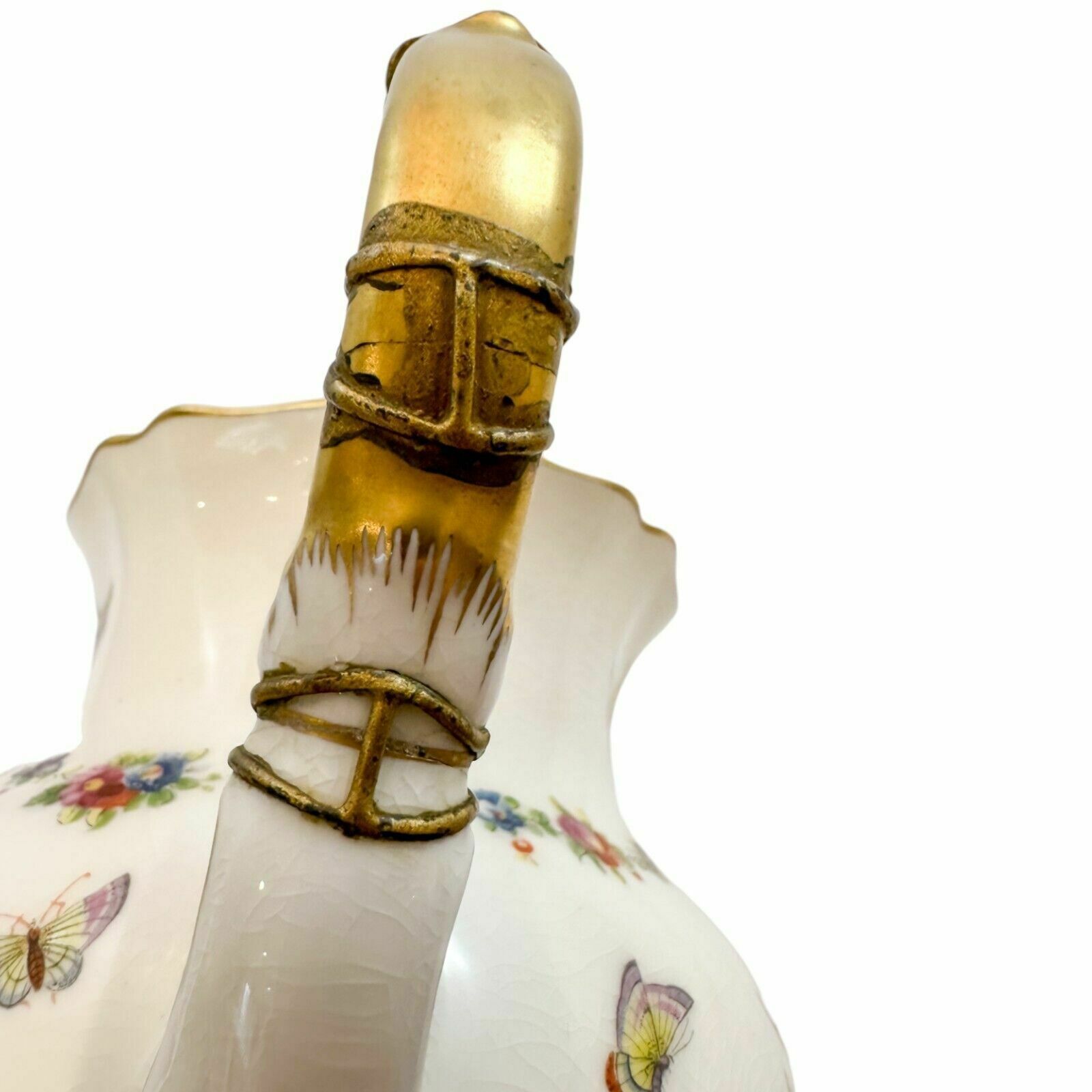 photo vintage Antique Edwardian Royal Doulton Soft Paste Porcelain Bird Of Paradise Jug / Ewer