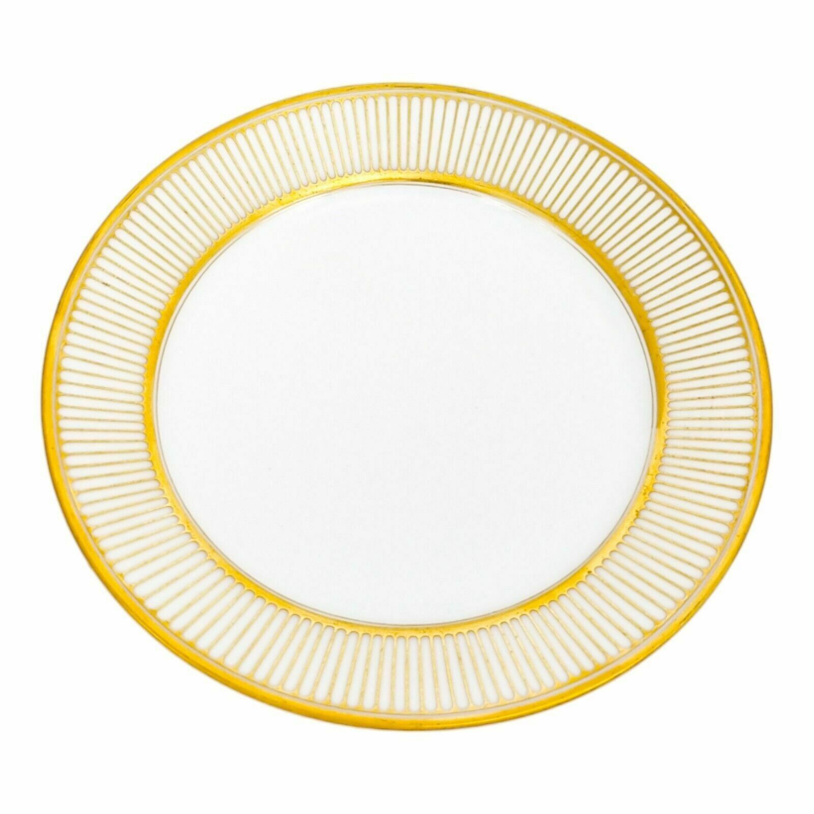 photo for sale 1830’s Empire Old Paris Porcelain Set Of 3 Gilded Side / Dessert Plates Feuillet