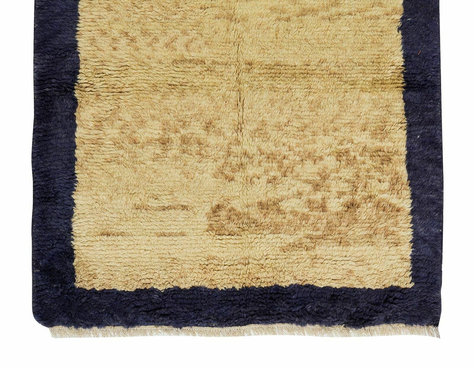 Late 20th Century Minimalist Handmade "Tulu" Rug In Navy Blue & Camel photo 215.0