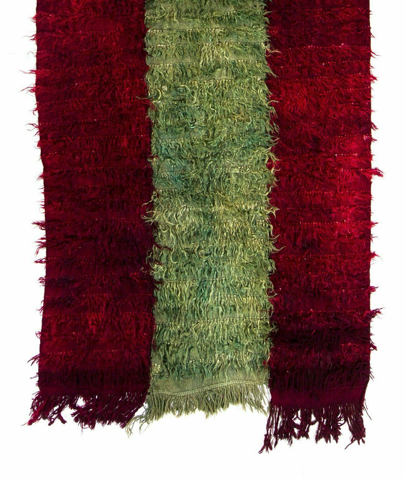 Vintage Filikli Tulu Rug Made Of Mohair 'Angora Wool', Red & Green photo for sale