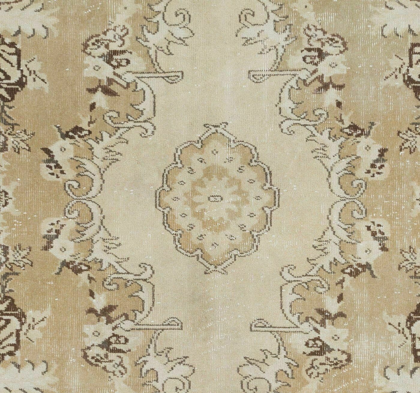 6.5x10 Ft Garden Design Eastern Rug Made Of Natural Beige, Brown & Sand Wool photo Textiles