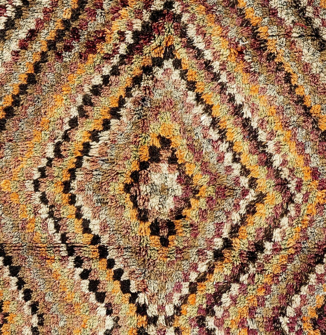 Checkered Mid Century Tulu Rug In Earthy Colors photo Textiles