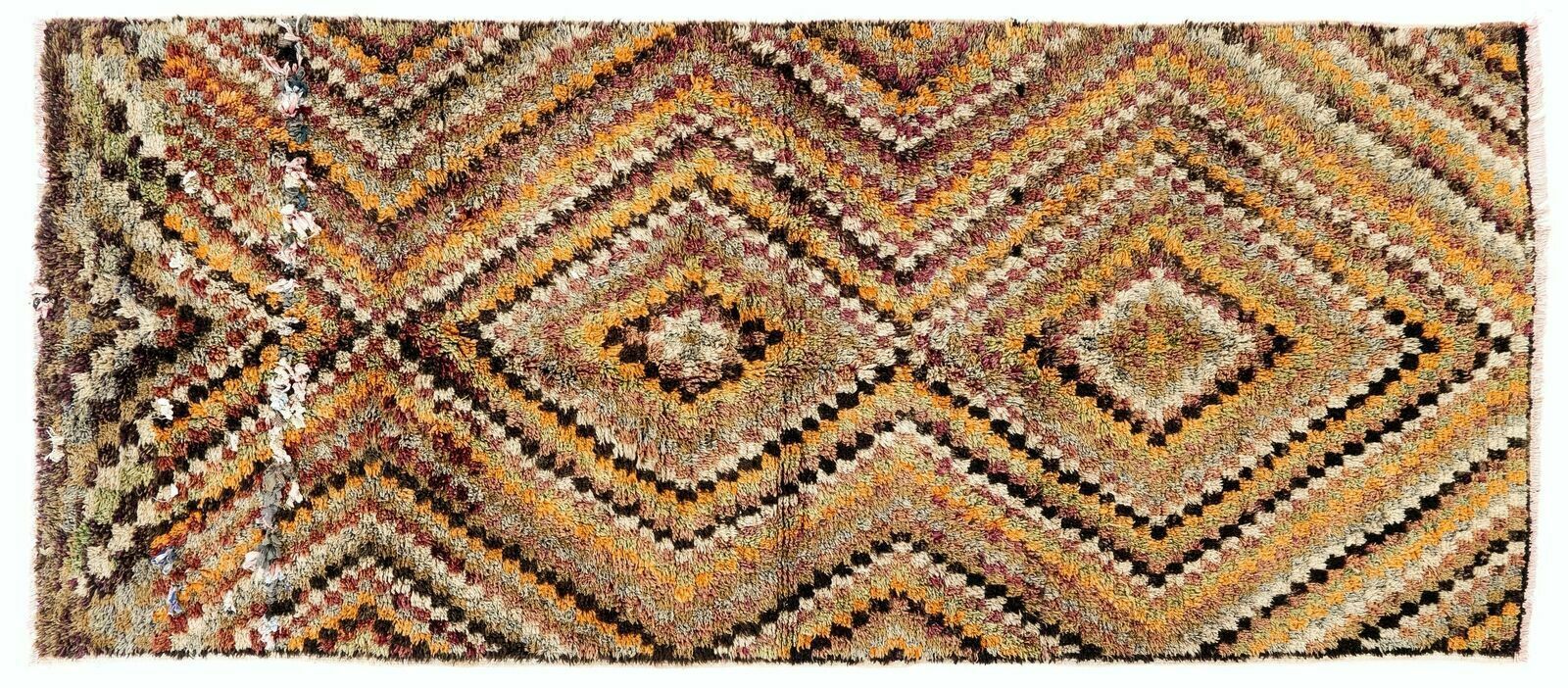 Checkered Mid Century Tulu Rug In Earthy Colors photo 580.0