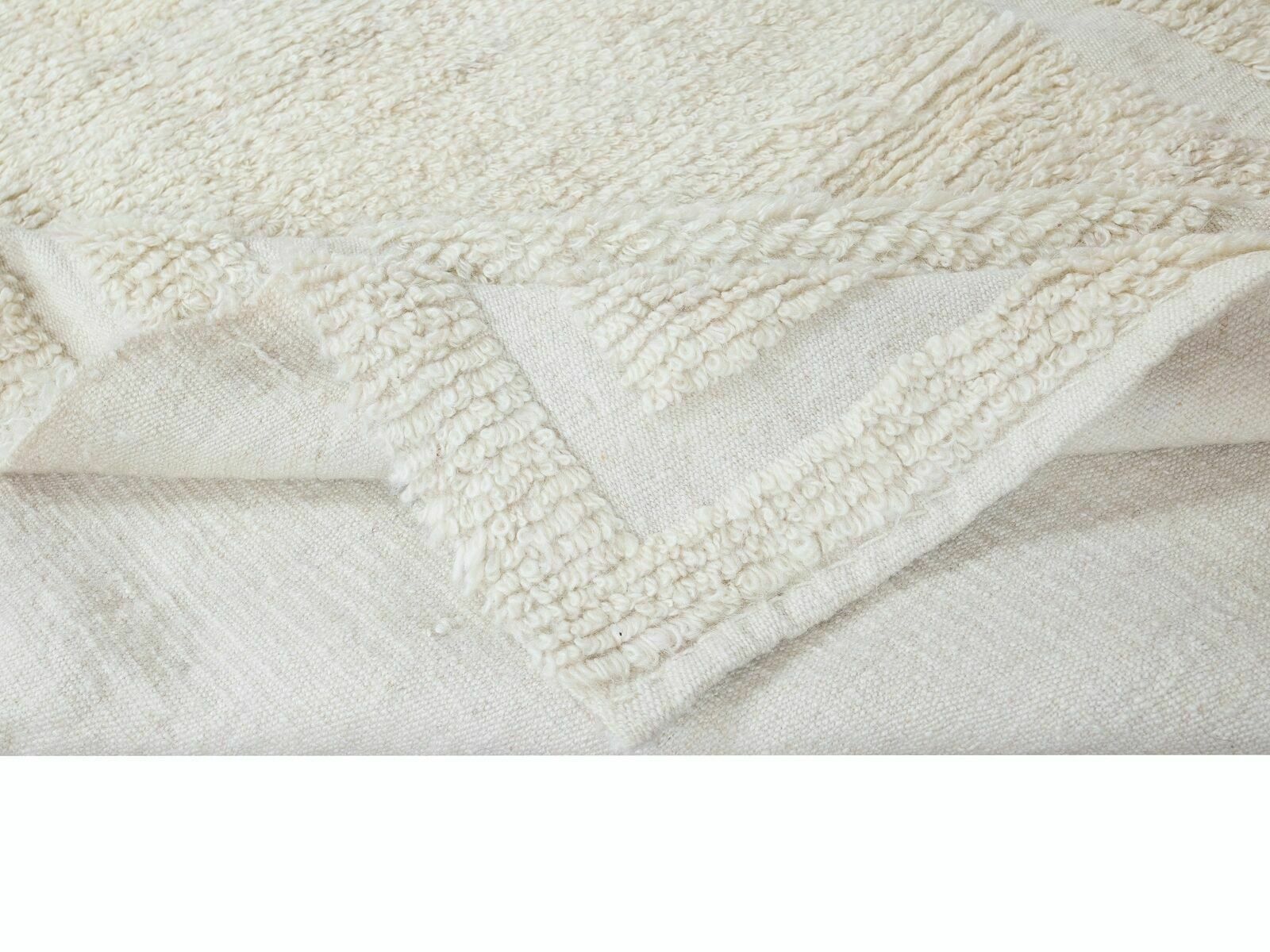 3.2x4 Ft Minimalist Plain Beige Vintage Anatolian Tulu Rug In Beige, 100% Wool photo Textiles