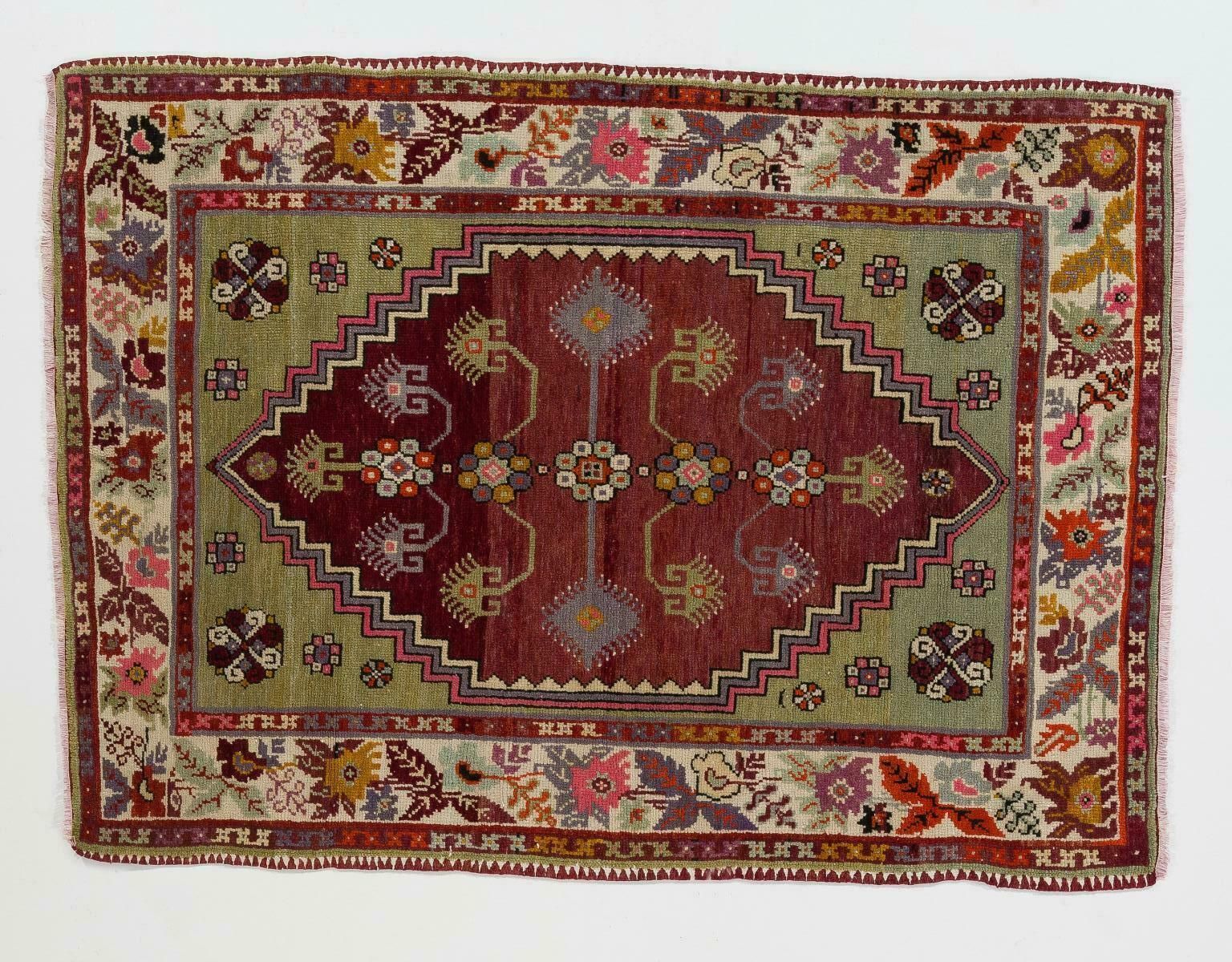 3.7x5 Ft Fantastic Vintage Turkish Dazkiri Village Rug, One Of A Kind photo 641.0