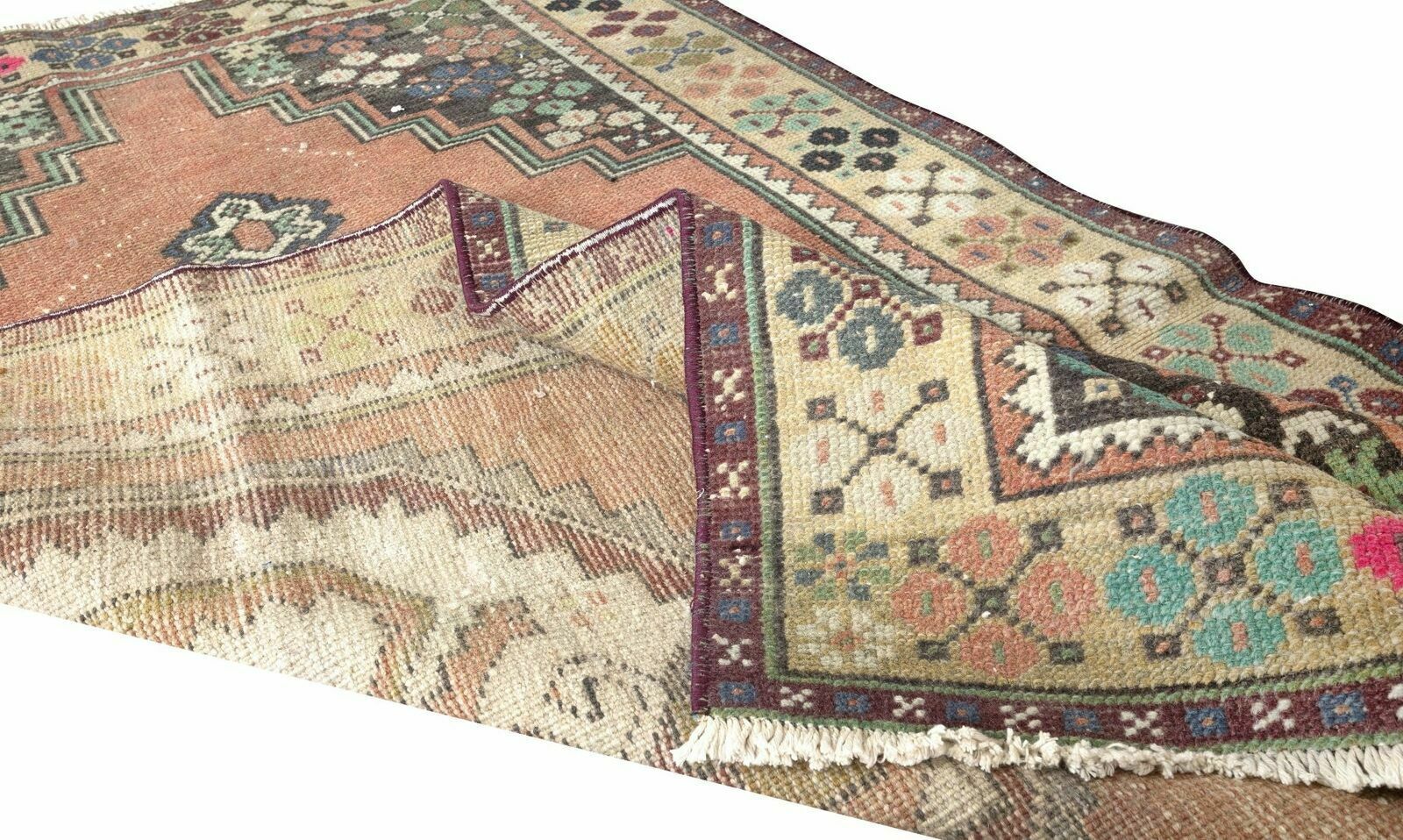 3.3x5.5 Ft Beautiful Vintage Oriental Rug, Handmade Tribal Style Wool Carpet photo for sale