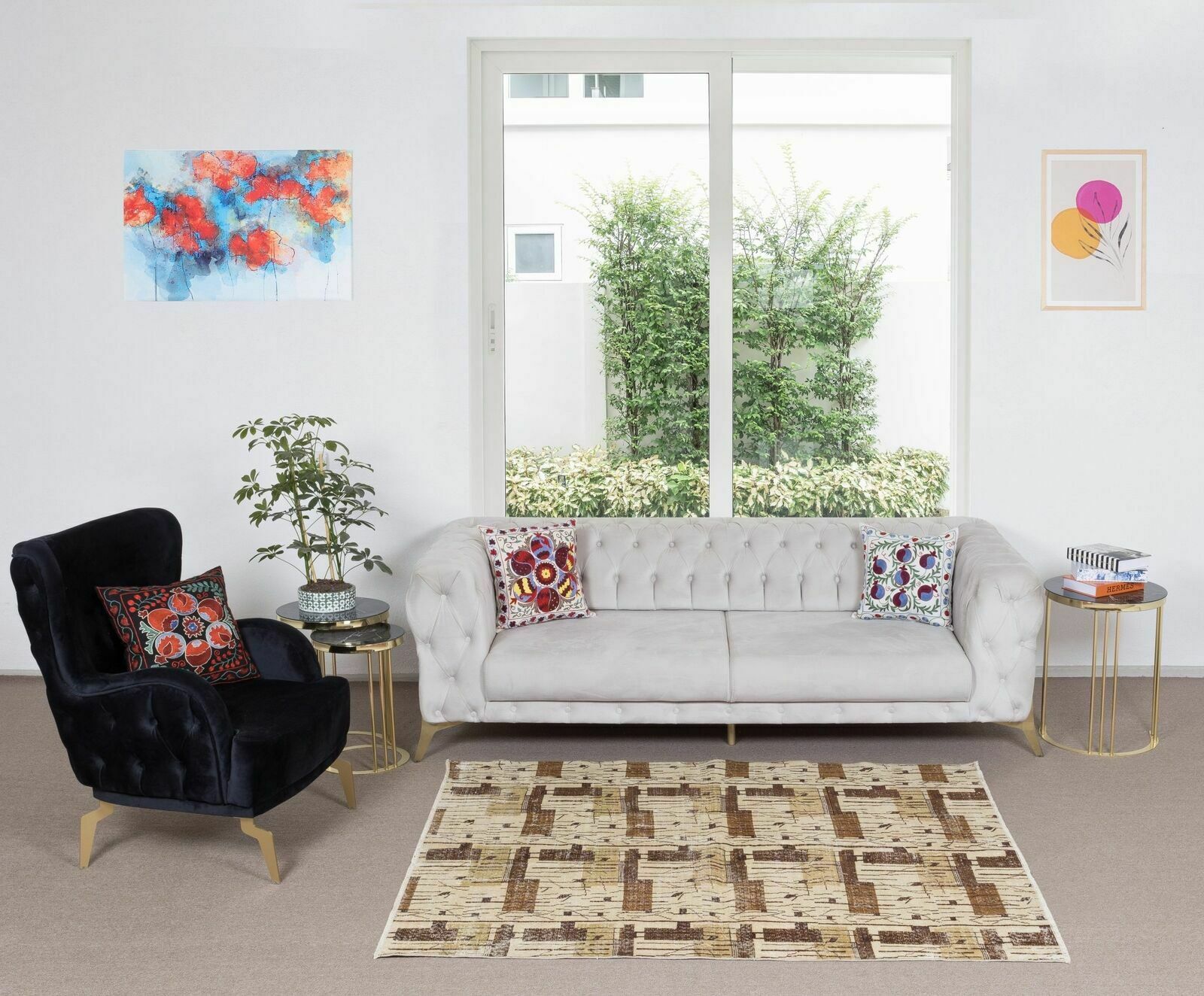 5x6.6 Ft Mid Century Modern Vintage Turkish Rug Designed By Zeki Muren photo furniture