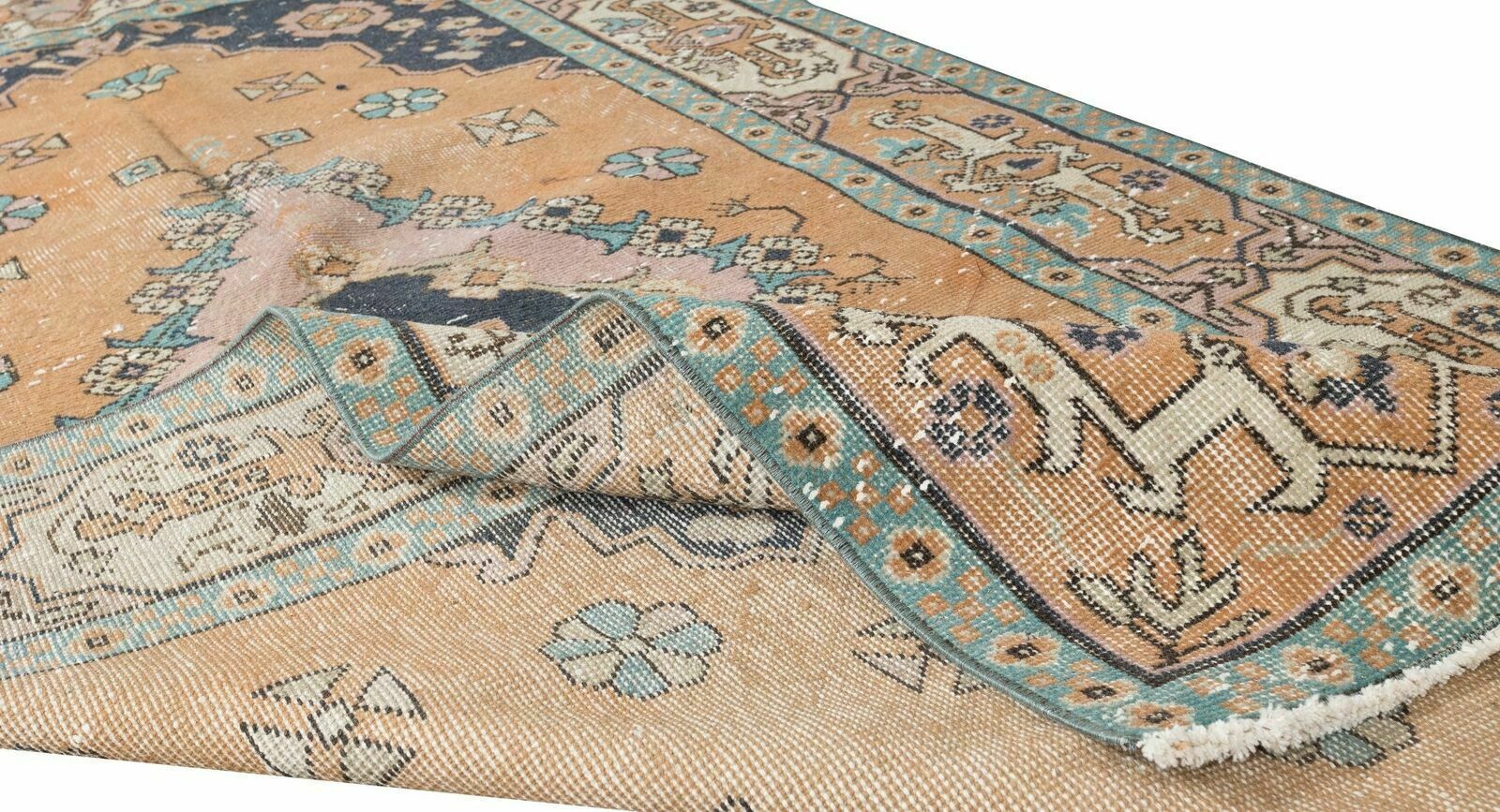 4.2x7.9 Ft Vintage Hand Knotted Rug, One Of A Kind Central Anatolian Carpet photo for sale