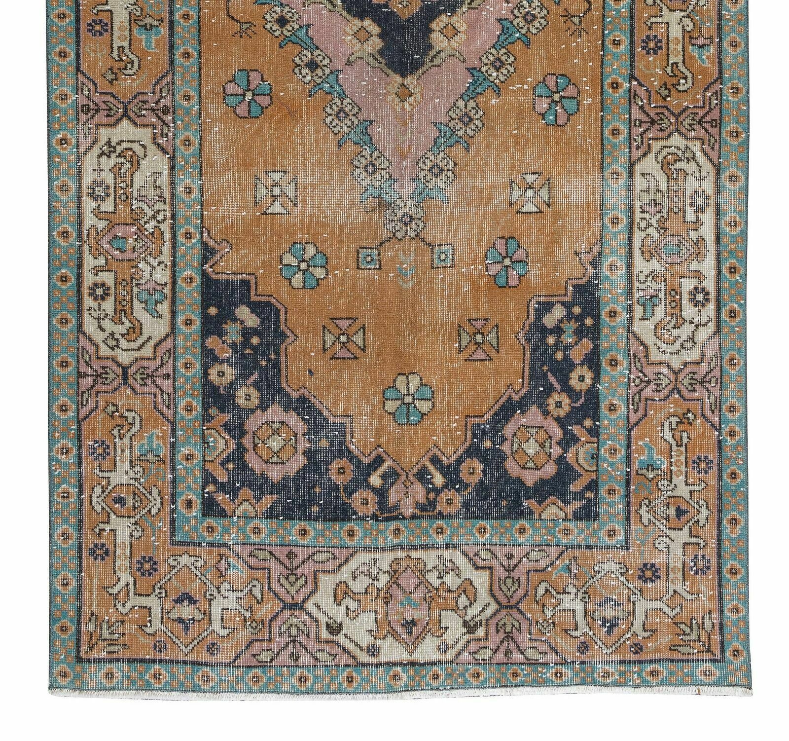 4.2x7.9 Ft Vintage Hand Knotted Rug, One Of A Kind Central Anatolian Carpet photo 453.0
