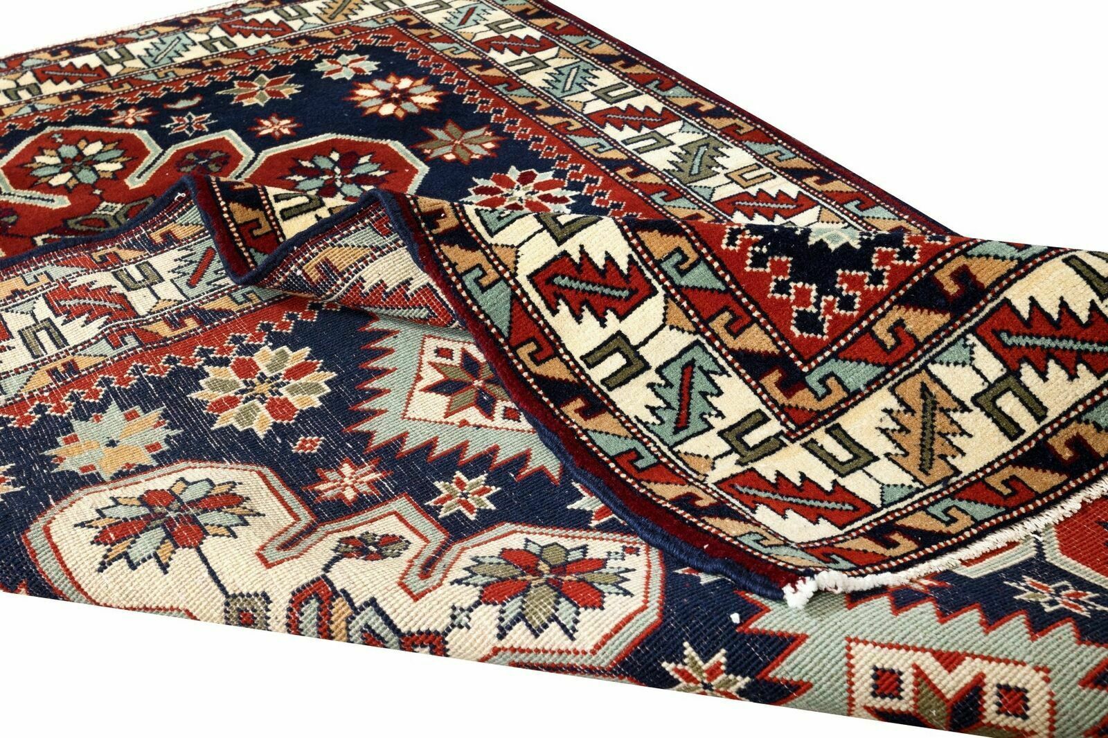 3.5x5.7 Ft Vintage Hand Knotted Wool Accent Rug From Turkey, Circa 1970 photo for sale