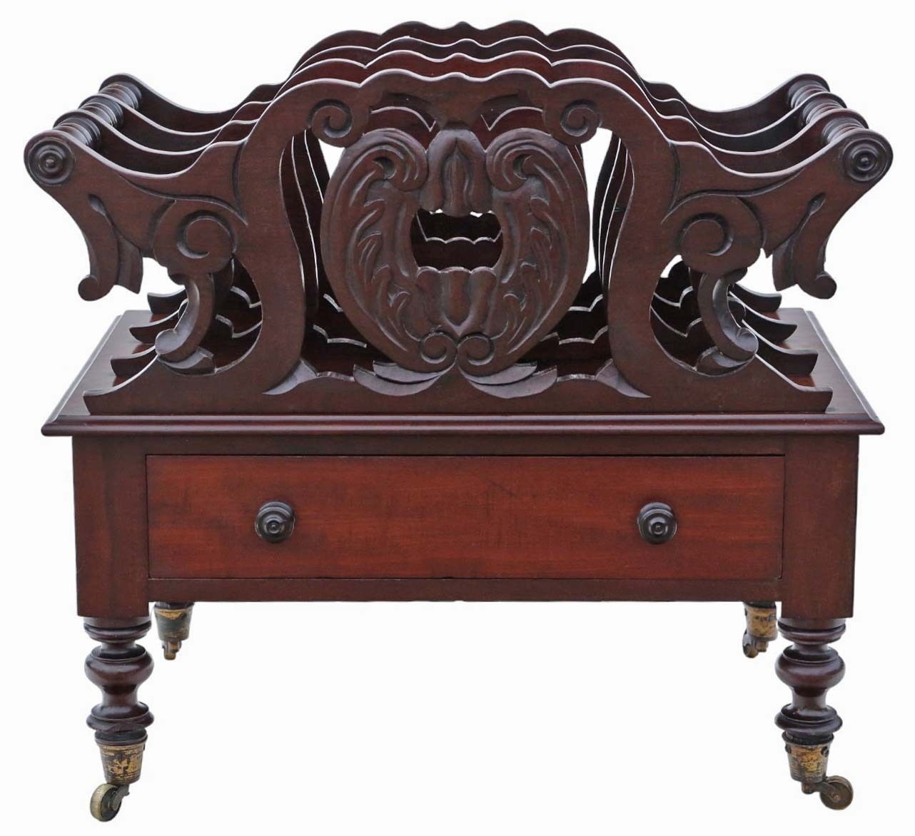 19th Century Mahogany Canterbury Magazine Rack   Fine Quality Antique photo for sale
