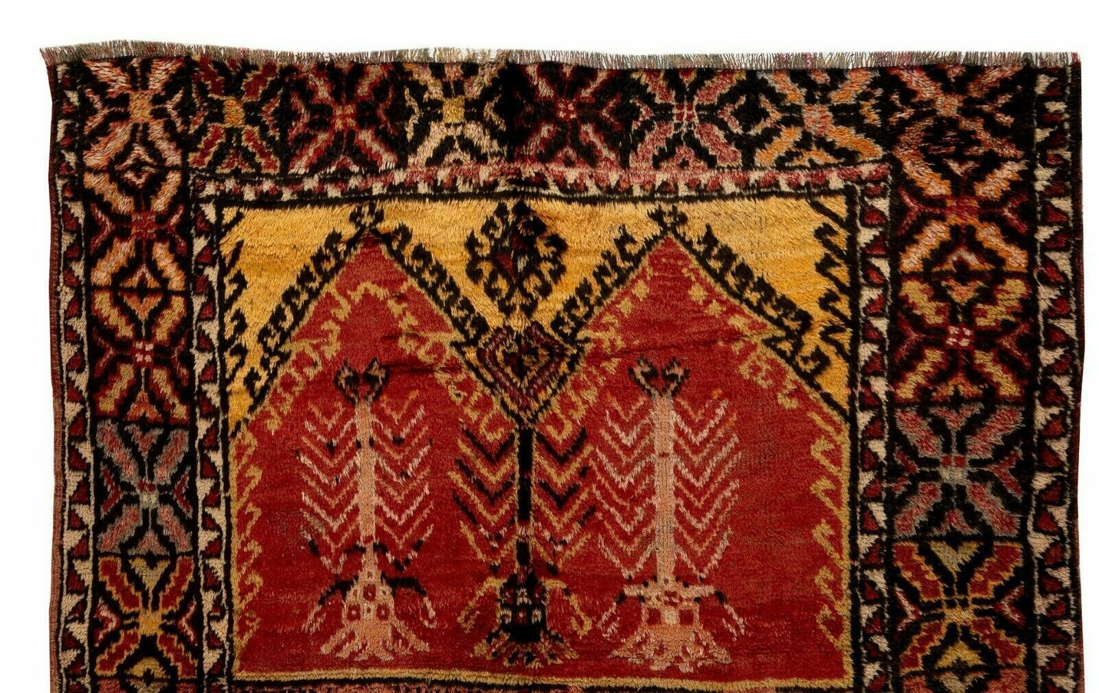 5x6 Ft Hand Knotted Vintage Anatolian Rug, 100% Organic Wool photo Textiles