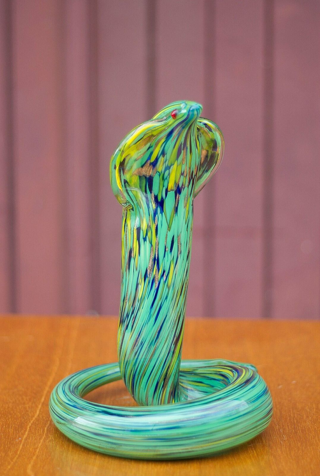 Large Murano Snake, Murano Green Snake, Glass Snake Statue, Murano Animals, Collection, Snake photo furniture