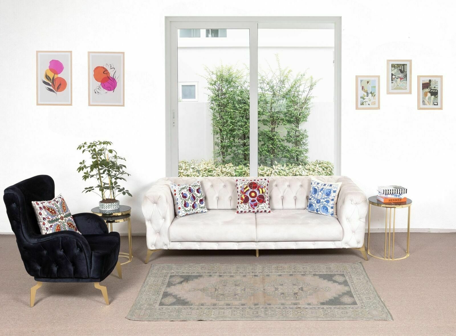 3.9x7 Ft Tribal Style Mid Century Handmade Turkish Wool Rug, Circa 1950 photo furniture