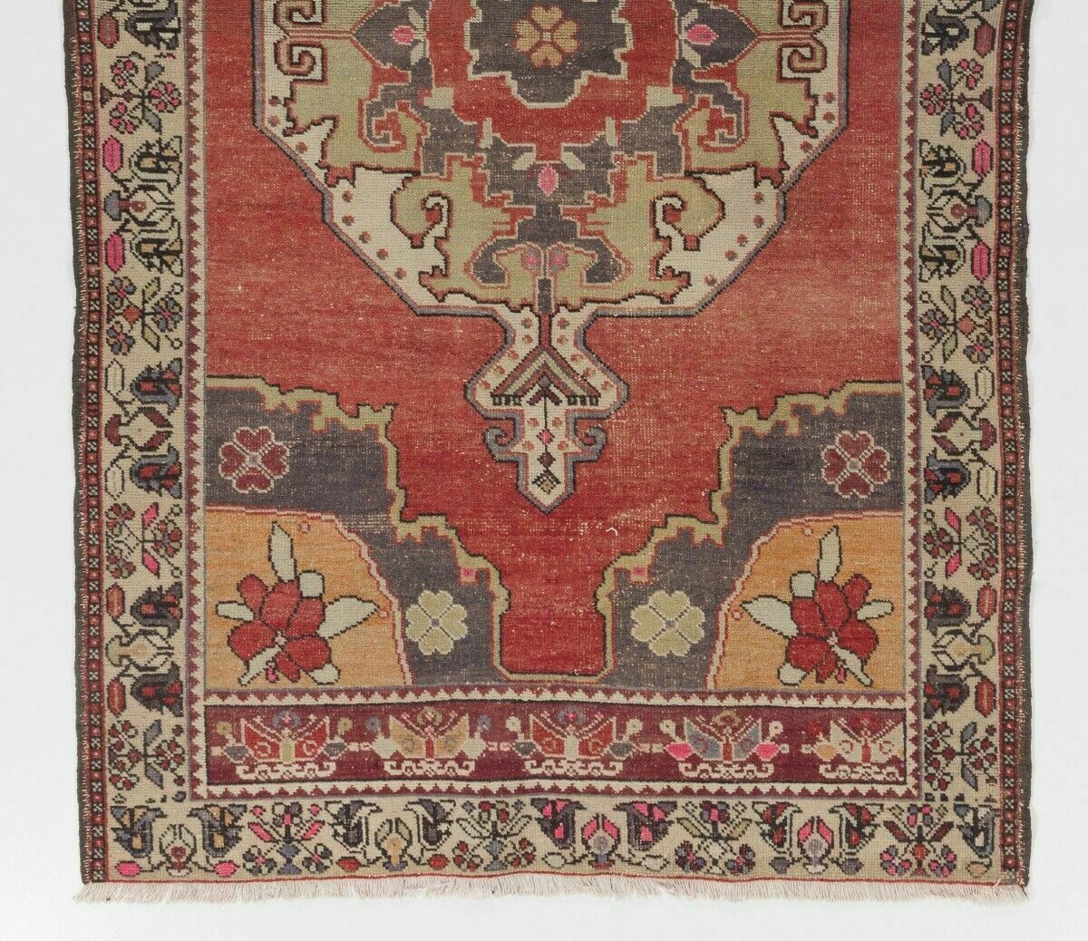 5x5.6 Ft One Of A Kind Vintage Handmade Cappadocia Rug. 100% Wool photo for sale