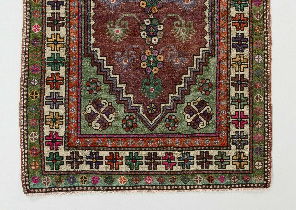 4.3x5.3 Ft Traditional Hand Knotted Vintage Anatolian Rug, Floor Covering photo for sale