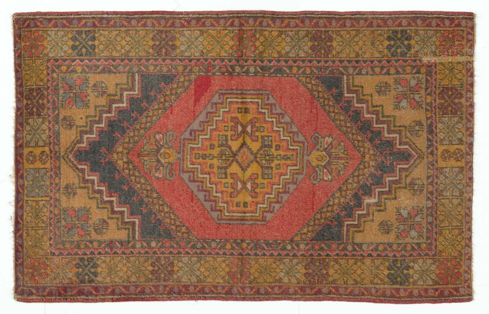 2.6x5.9 Ft Floral Motif Vintage Handmade Small Runner Rug From Turkey, Ca 1960 photo 531.0