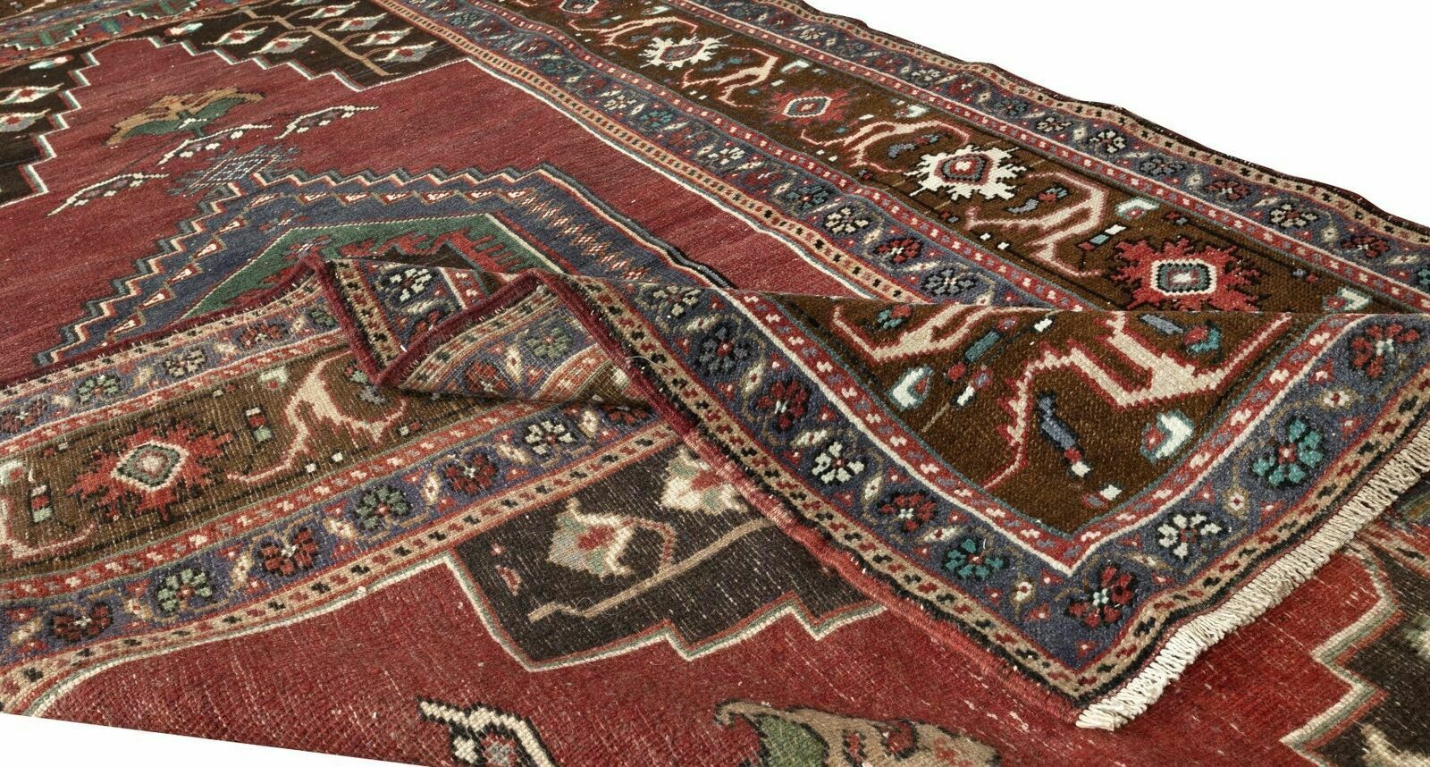 4.6x8.6 Ft Midcentury Oriental Rug, Hand Knotted Turkish Carpet Made Of Wool photo for sale