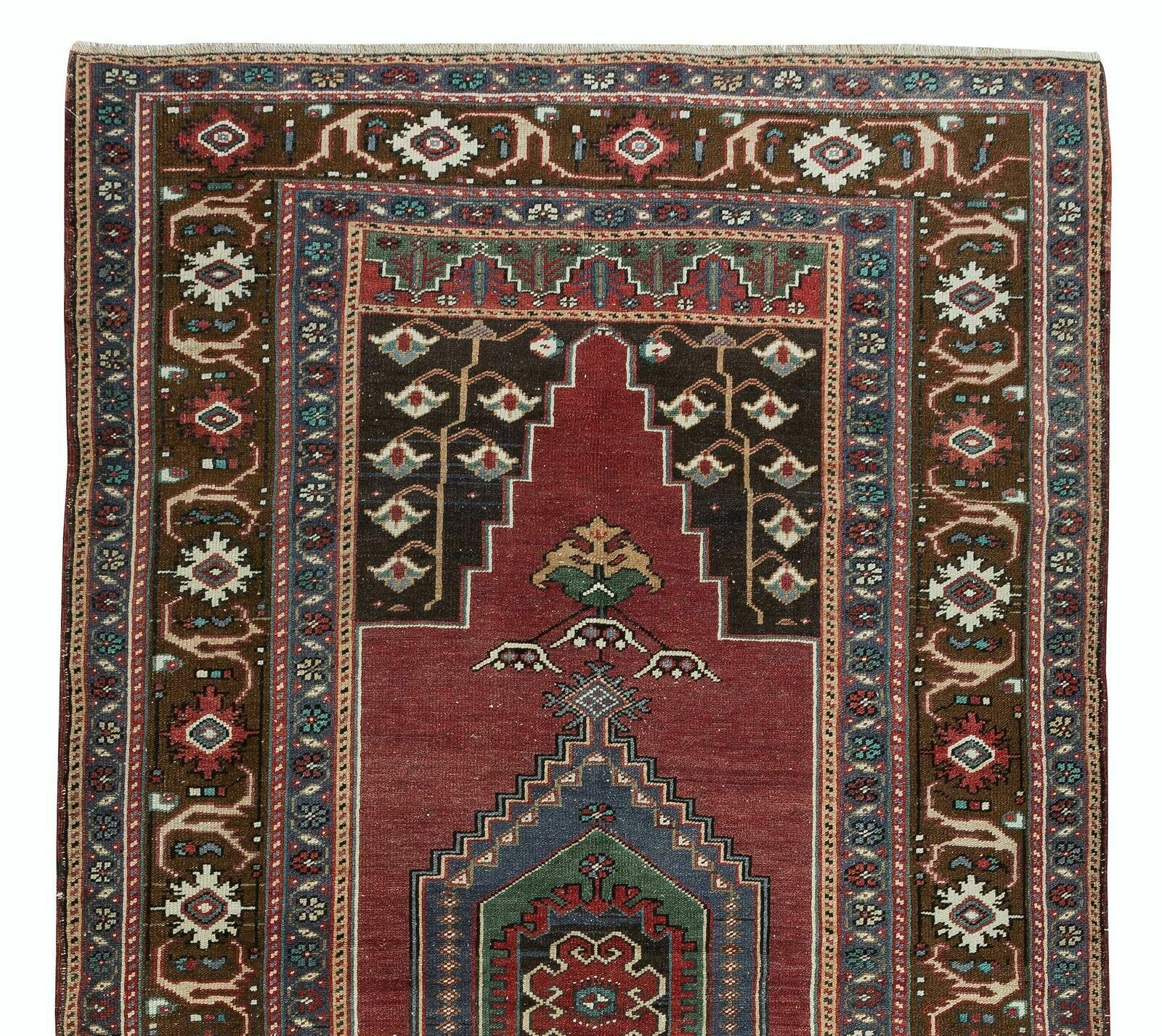 4.6x8.6 Ft Midcentury Oriental Rug, Hand Knotted Turkish Carpet Made Of Wool photo Textiles