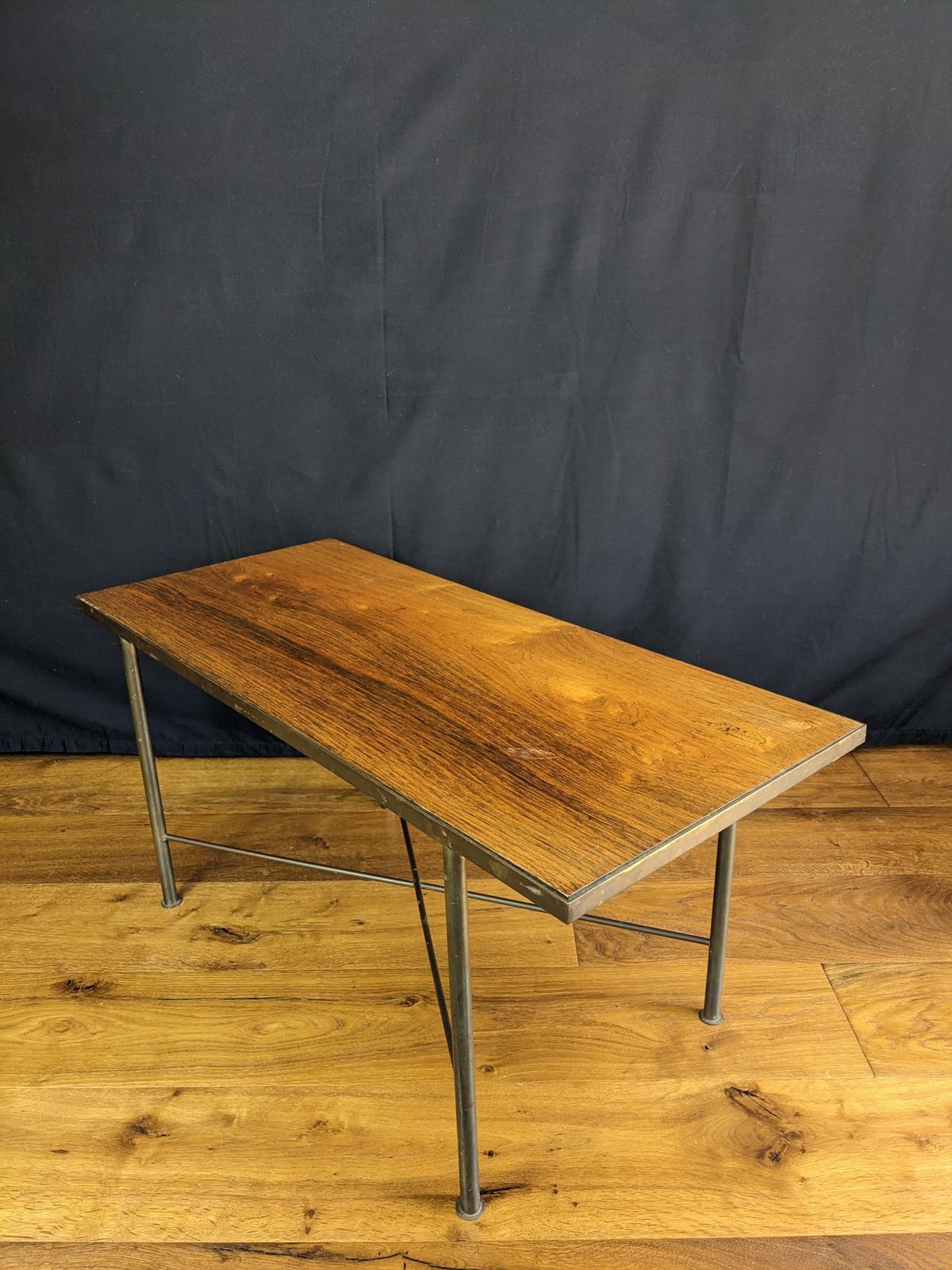Rare Mid Century Rosewood Coffee Table With Brass Legs By Danish Designer Frode Holm For Illums Bolighus, Copenhagen. Cites Article 10 In Place photo for sale