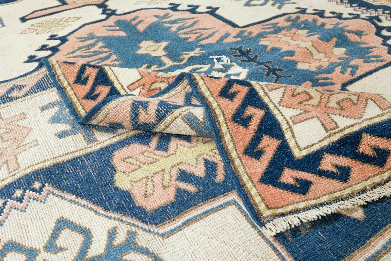 Central Anatolian Handmade Traditional Rug, Vintage Geometric Carpet photo for sale
