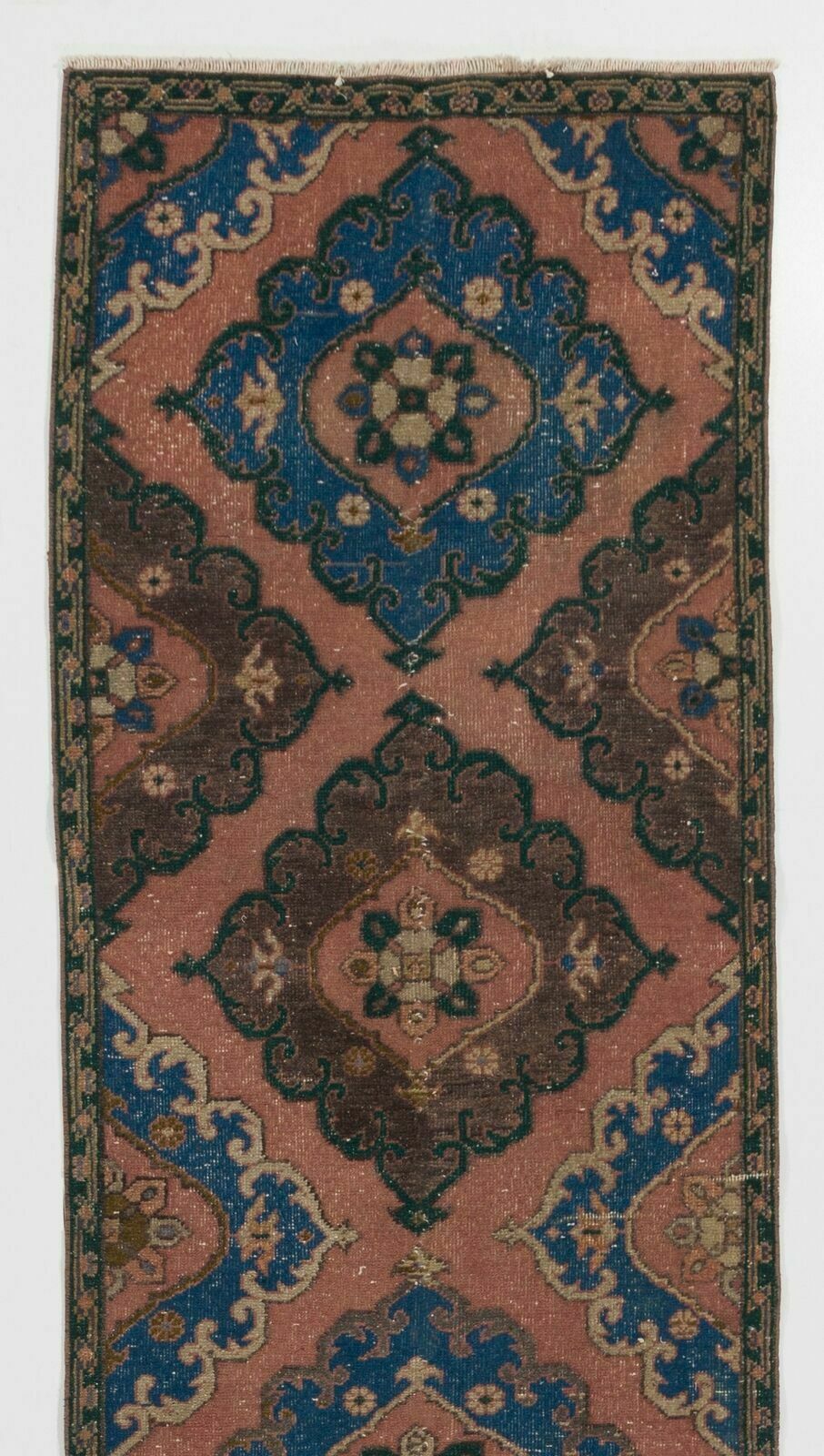 3x12 Ft Hand Knotted Vintage Anatolian Runner Rug For Hallway Decor photo furniture