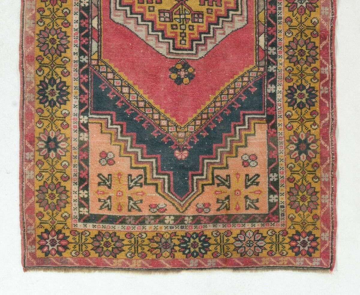 One Of A Kind Handmade Vintage Turkish Village Rug, Soft Wool Pile photo for sale
