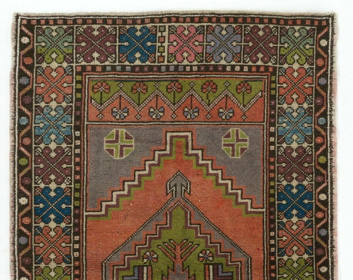 3.7x6 Ft Vintage Turkish Tribal Rug, Traditional Oriental Carpet, Soft Wool Pile photo furniture