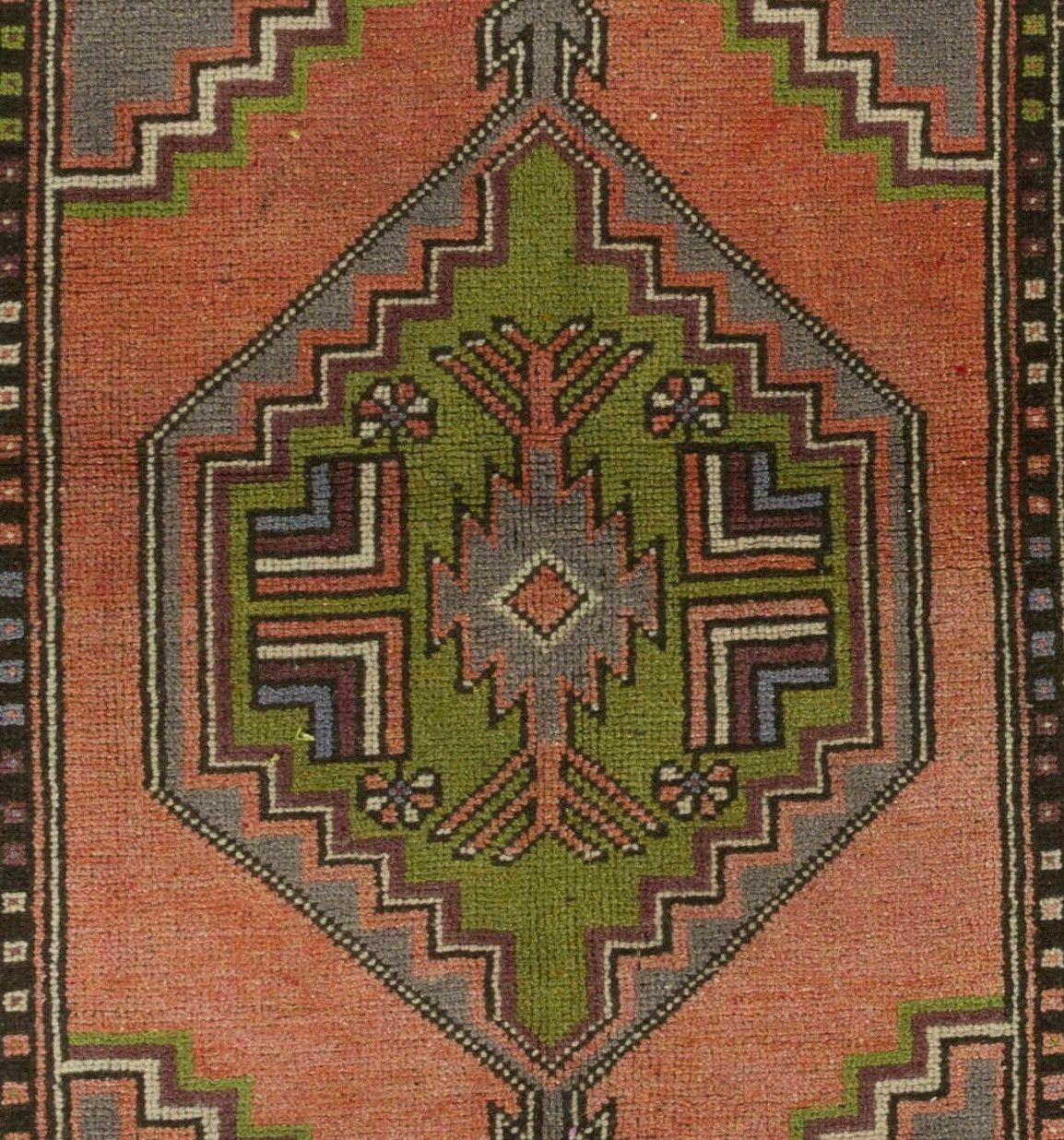 3.7x6 Ft Vintage Turkish Tribal Rug, Traditional Oriental Carpet, Soft Wool Pile photo Textiles