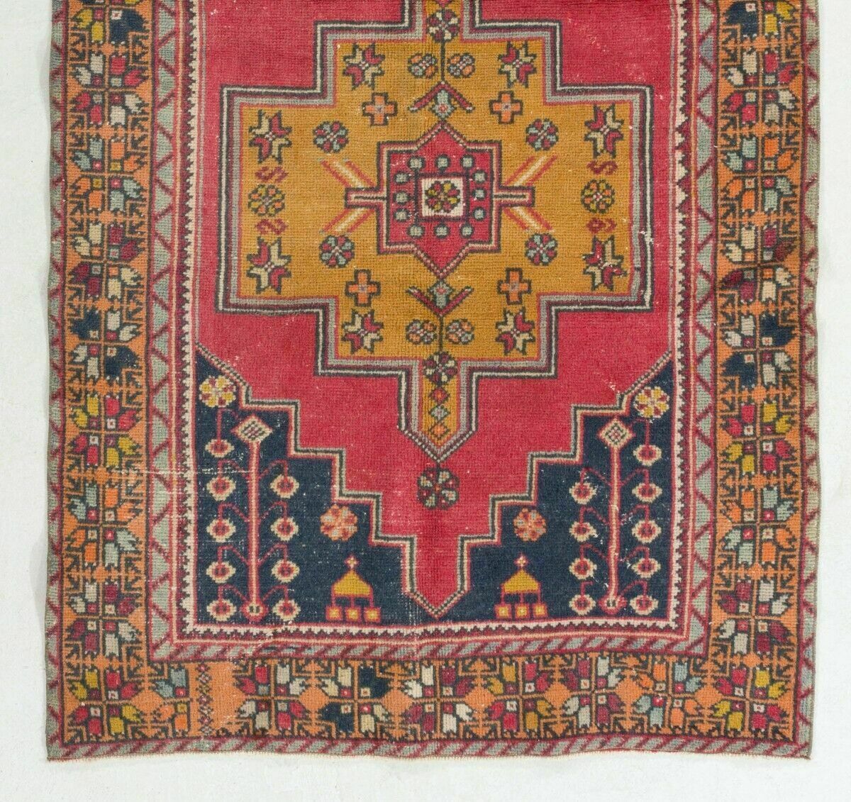 One Of A Kind Vintage Area Rug From Cappadocia. Soft, Wool Runner photo for sale