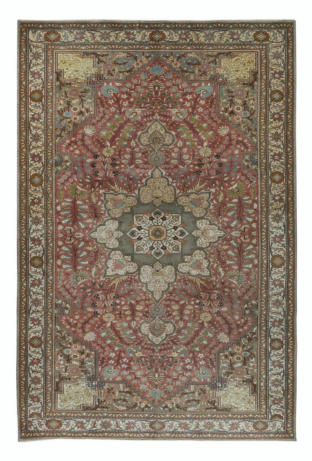 6.3x9.7 Ft Exceptional Vintage Oriental Rug, All Wool, Handmade Turkish Carpet