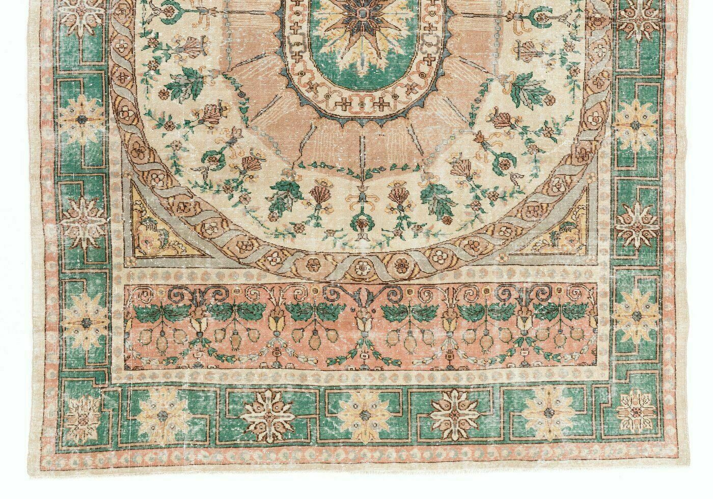 8.4x12 Ft Unusual One Of A Kind Vintage Hand Knotted European Rug. 100% Wool photo for sale