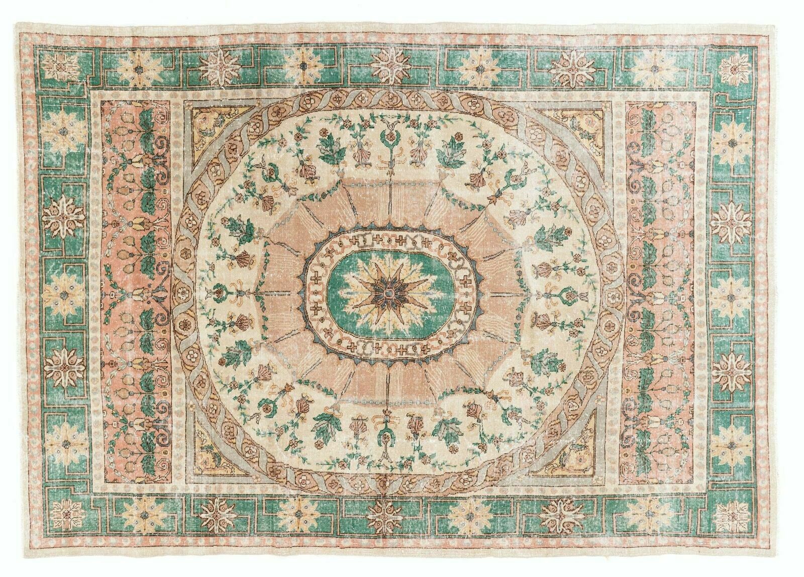 8.4x12 Ft Unusual One Of A Kind Vintage Hand Knotted European Rug. 100% Wool photo 1804.0