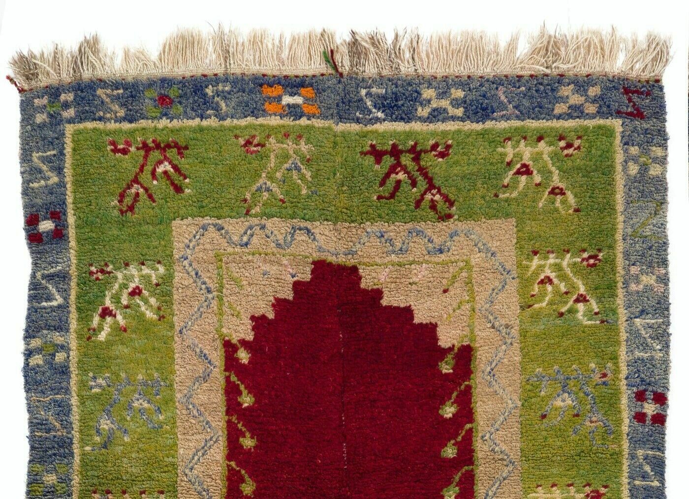 3.8x5.2 Ft Vintage Hand Knotted One Of A Kind Turkish Tulu Rug With Niche Design photo furniture