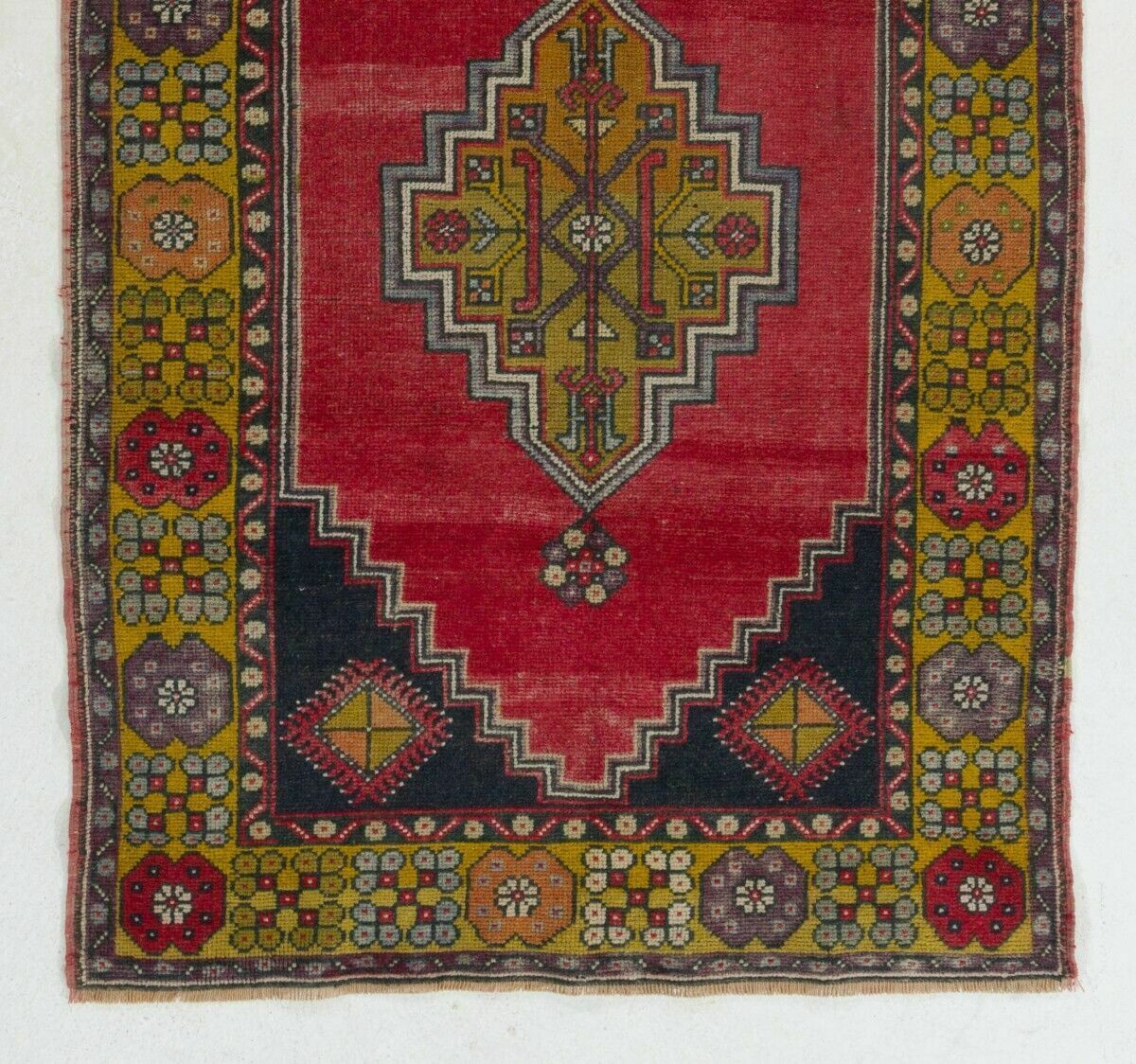 4x7.7 Ft Vintage Anatolian Village Rug. Traditional Wool Oriental Rug photo for sale