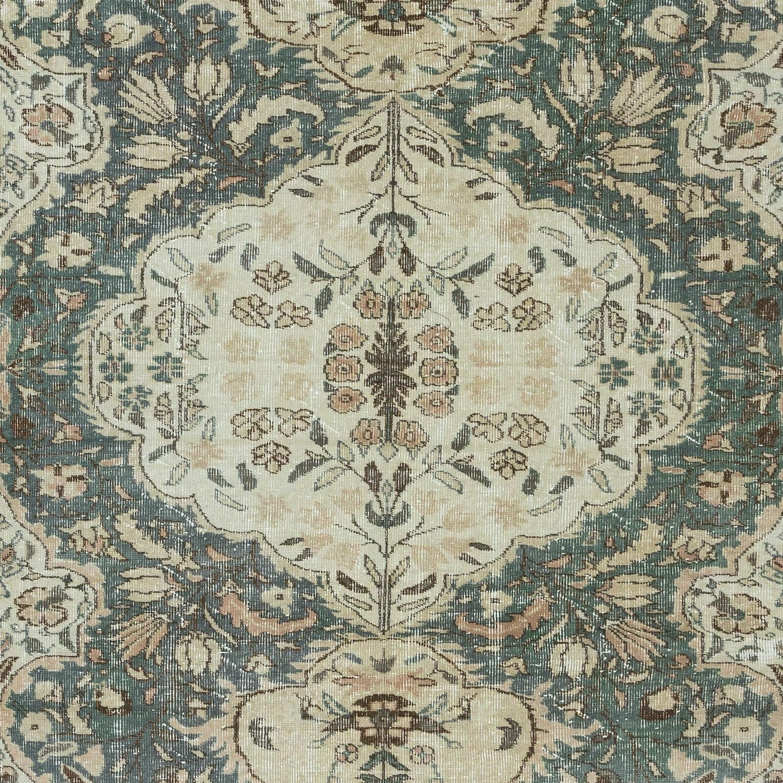 6.3x8.5 Ft One Of A Kind Handmade Vintage Area Rug, Traditional Turkish Carpet photo 732.0