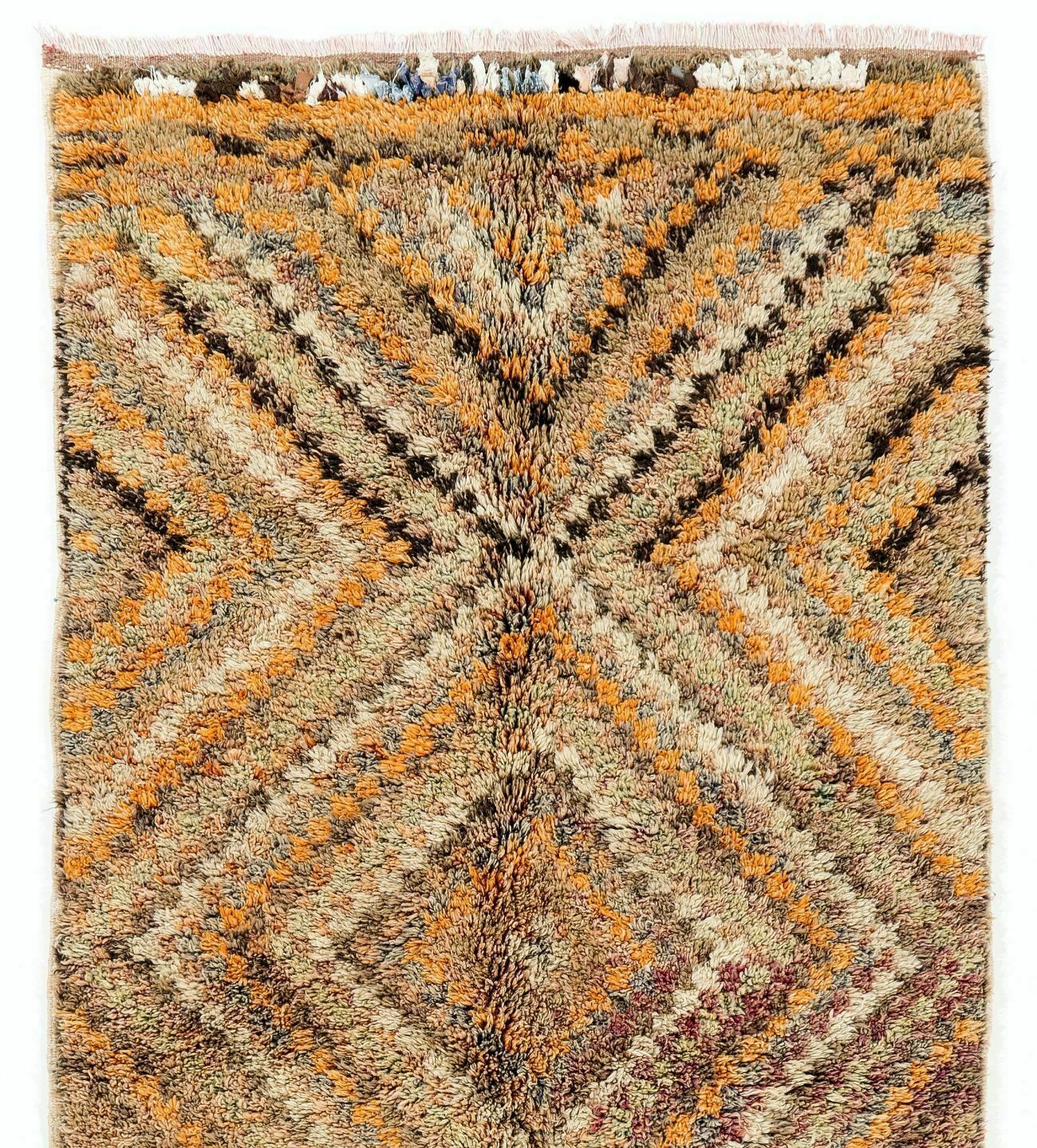 4.3x10.1 Ft Checkered Midcentury Tulu Rug In Soft Colors photo furniture