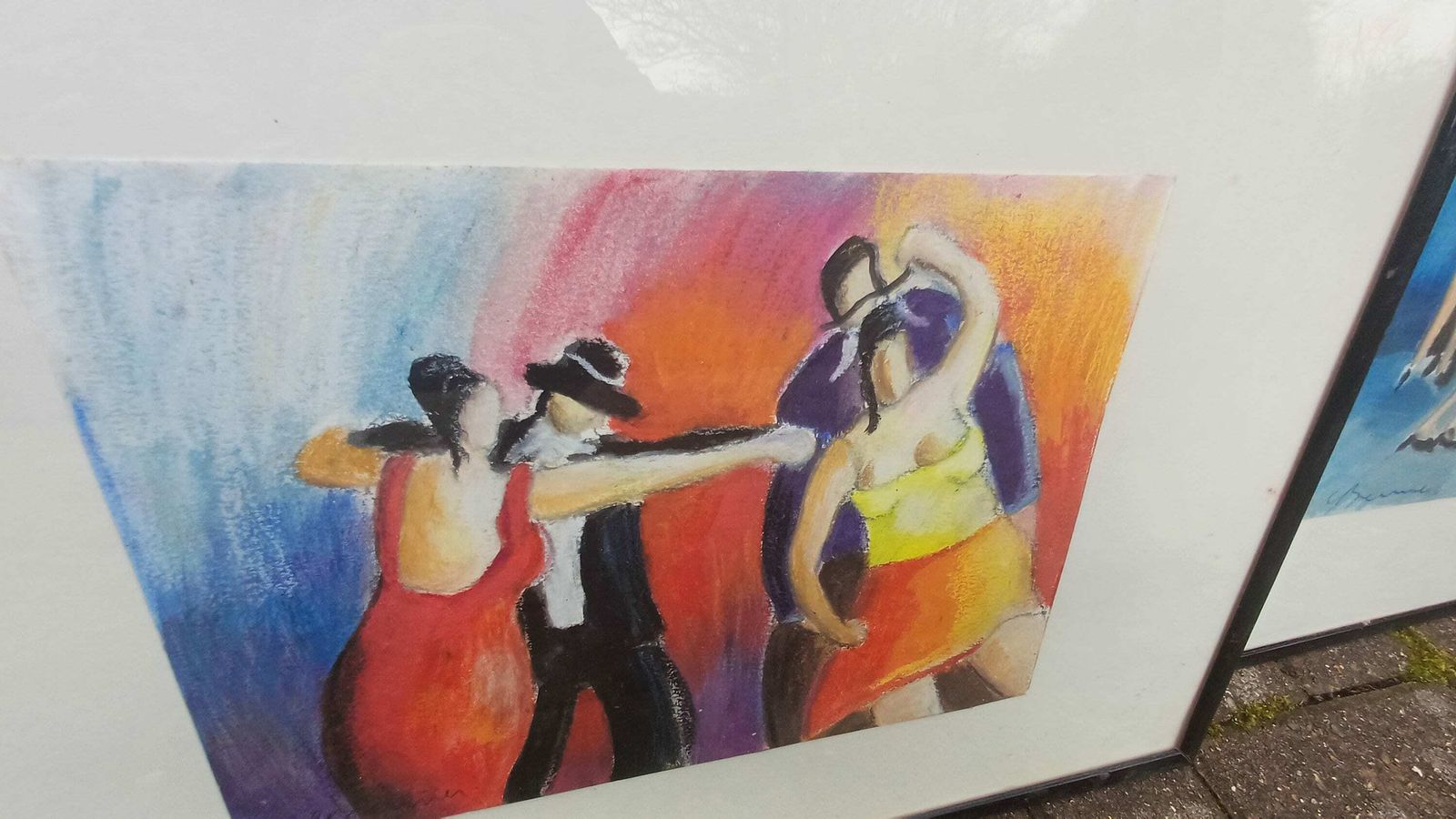 Quirky Spanish Dancers Set Of Three Original Signed Pastel Paintings By Corinne Brenner. photo Art