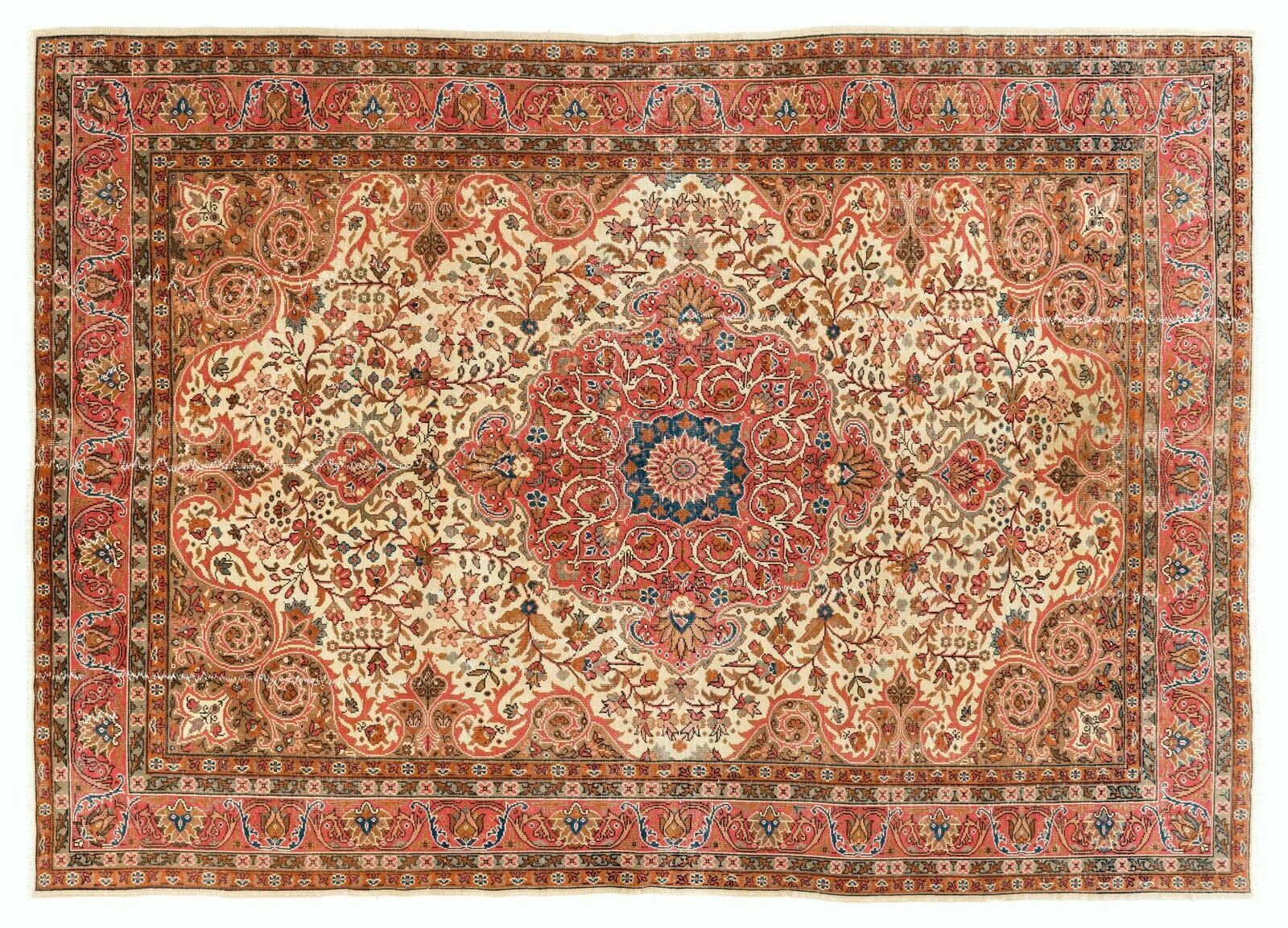 8x11 Ft Vintage Oriental Rug. Traditional Hand Knotted Wool Carpet. photo 1565.0