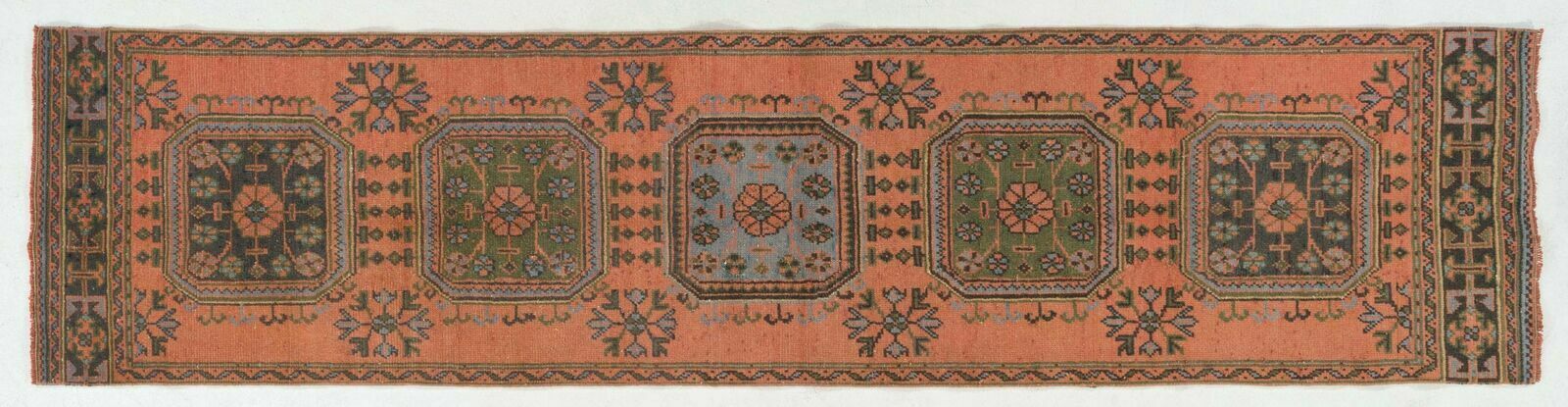 2.8x11.7 Ft Vintage Central Anatolian Runner Rug. One Of A Kind Hallway Carpet photo 553.0