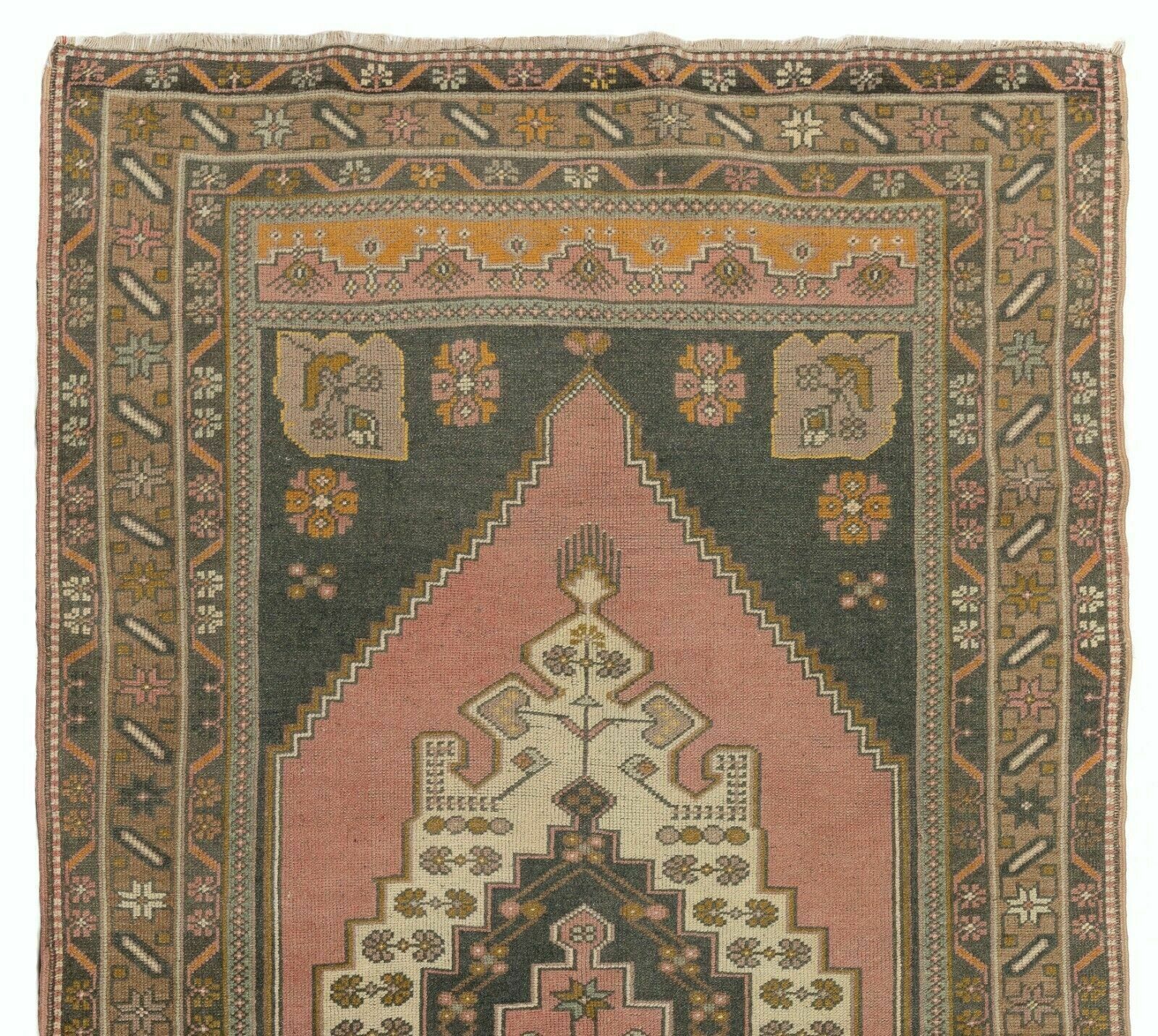 Authentic Handmade Vintage Turkish Village Wool Area Rug, Ca 1960 photo furniture