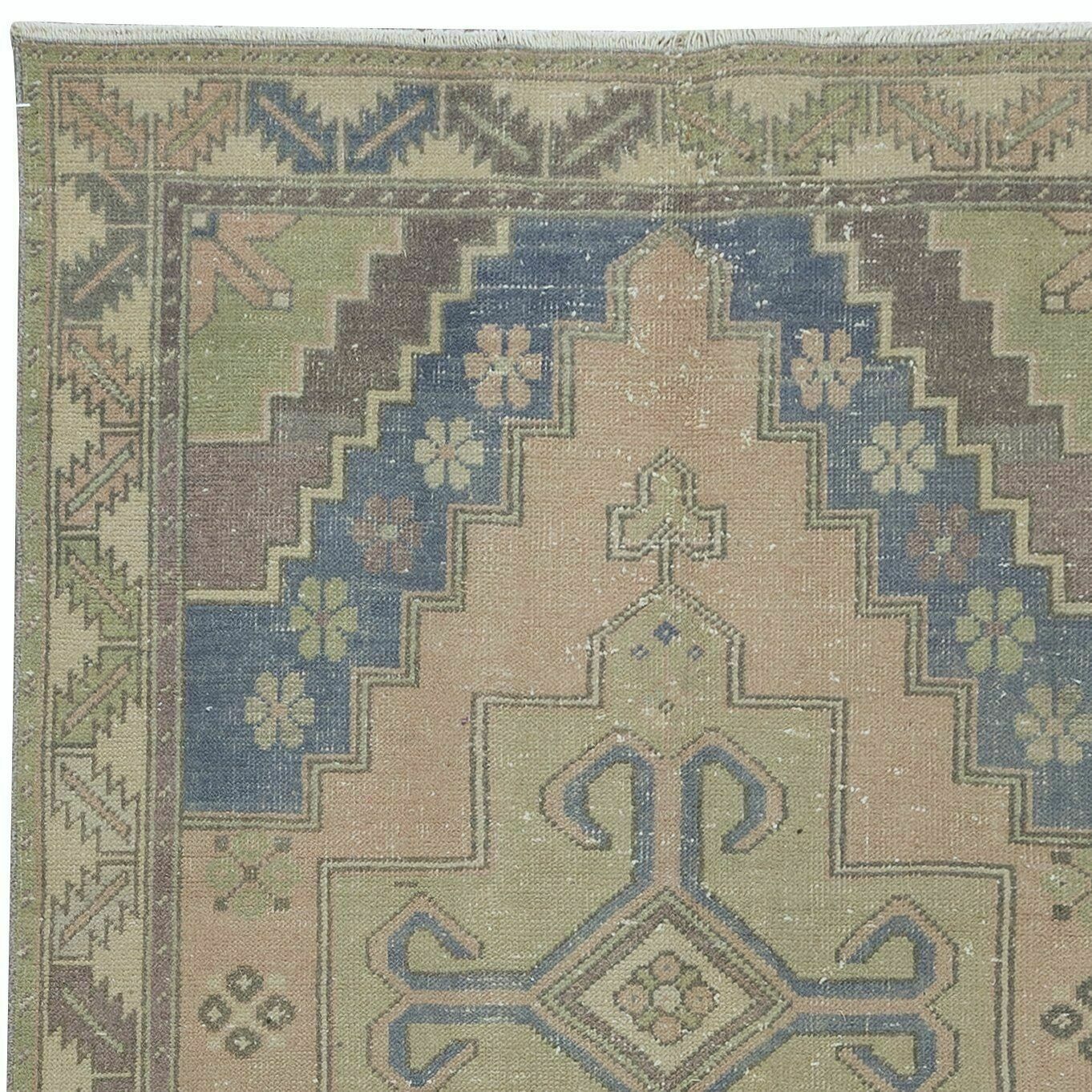 4.5x8.6 Ft One Of A Pair Oriental Rug With Medallions, Handmade Tribal Carpet photo Textiles