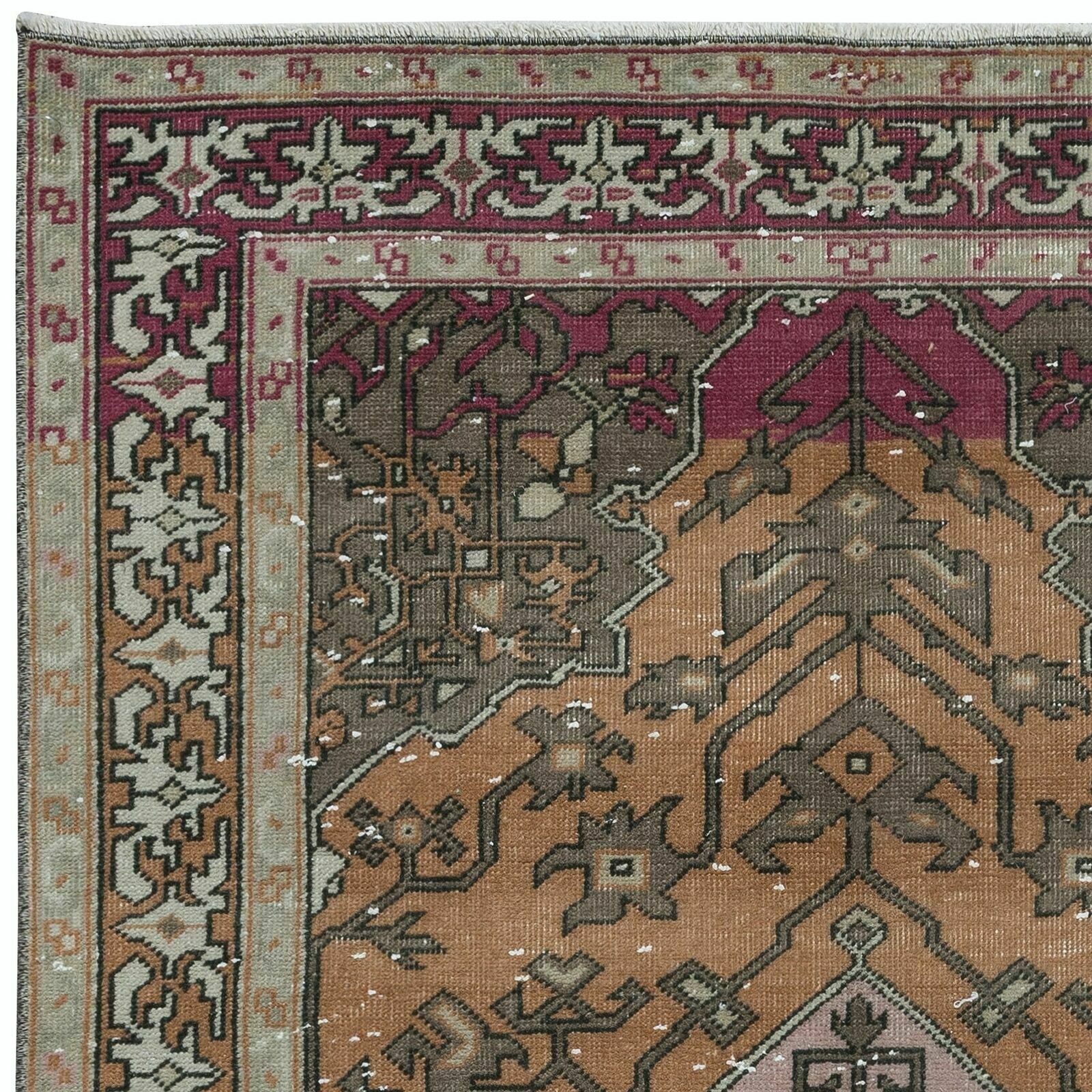 3.7x6.2 Ft One Of A Kind Vintage Tribal Rug, Handmade Turkish Carpet, Ca 1960 photo Textiles