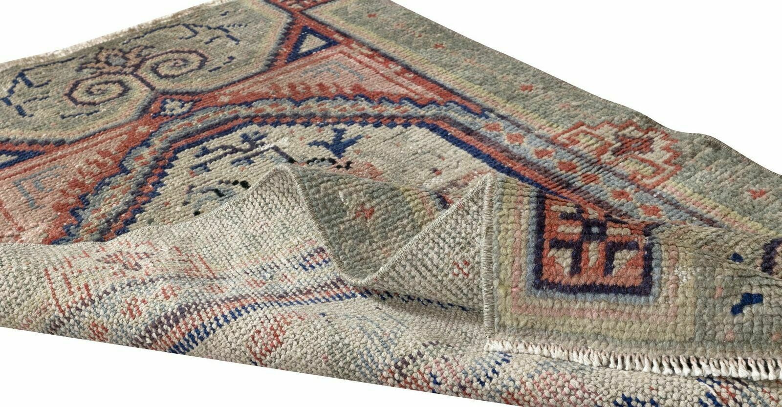 29x51 Inc Old Handmade Central Anatolian Wool Accent Rug With Floral Design photo for sale
