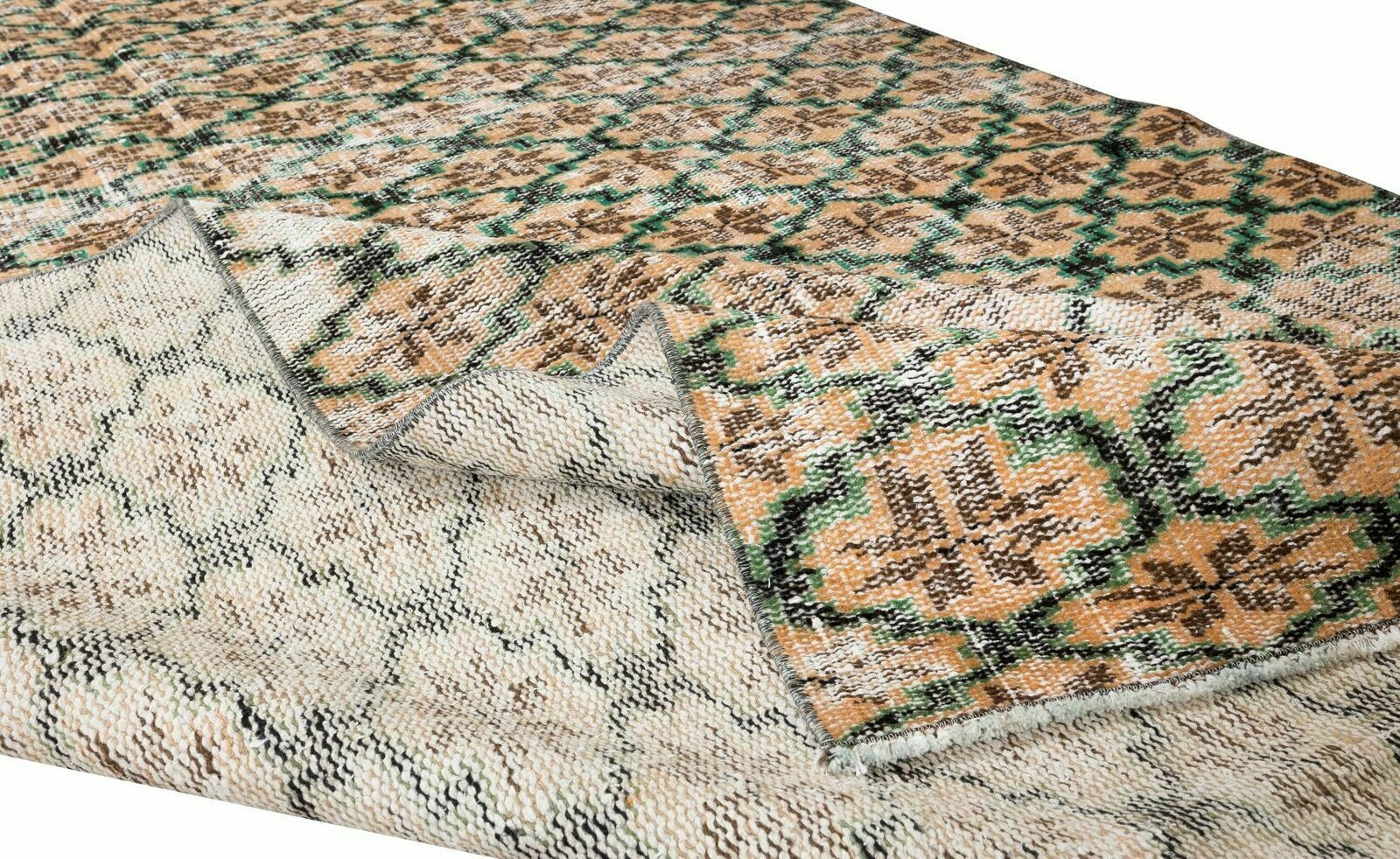 5.3x8.9 Ft Flower Pattern Vintage Hand Knotted Turkish Rug, Home Decor Carpet photo for sale