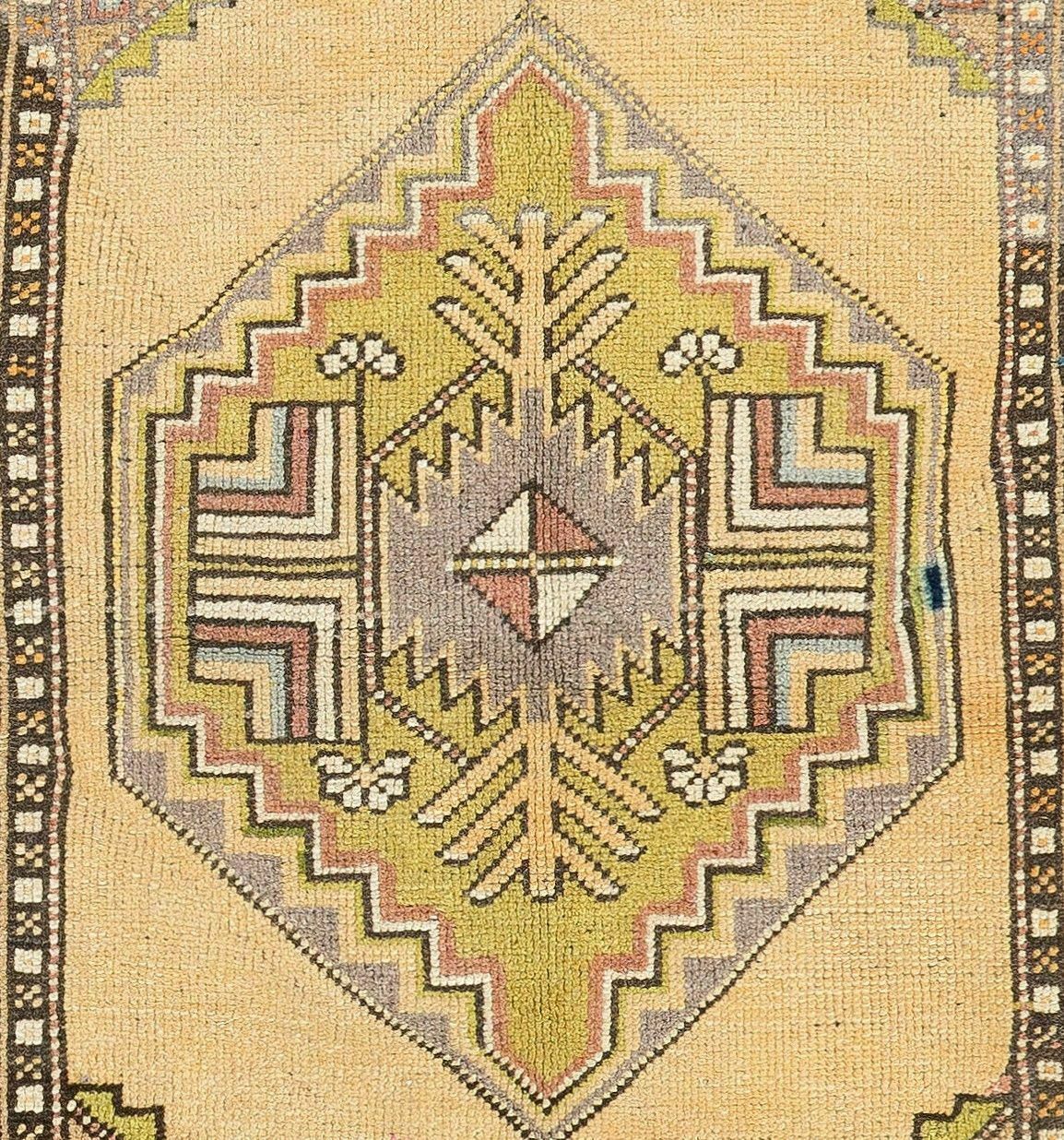 3.6x6.2 Ft One Of A Kind Vintage Turkish Rug, Authentic 1940s Floor Covering photo Textiles