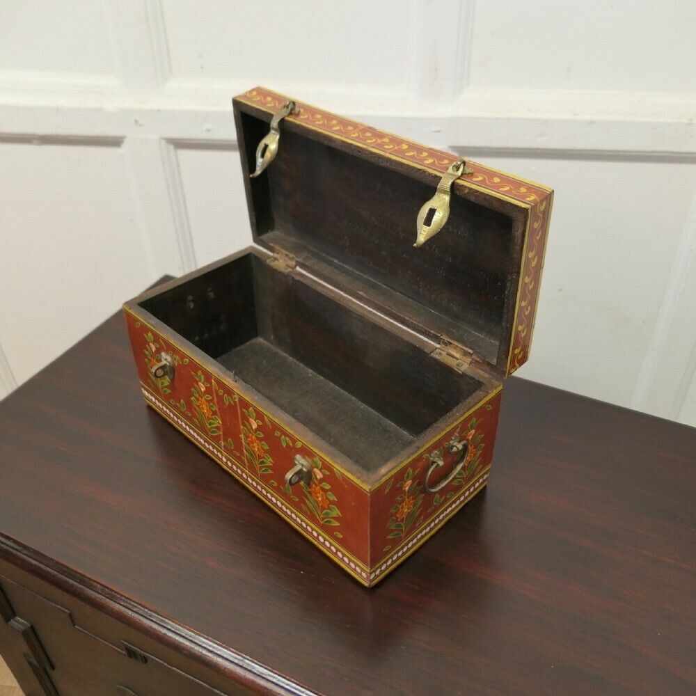 Indian Folk Art Painted Treasure Chest photo vinterior