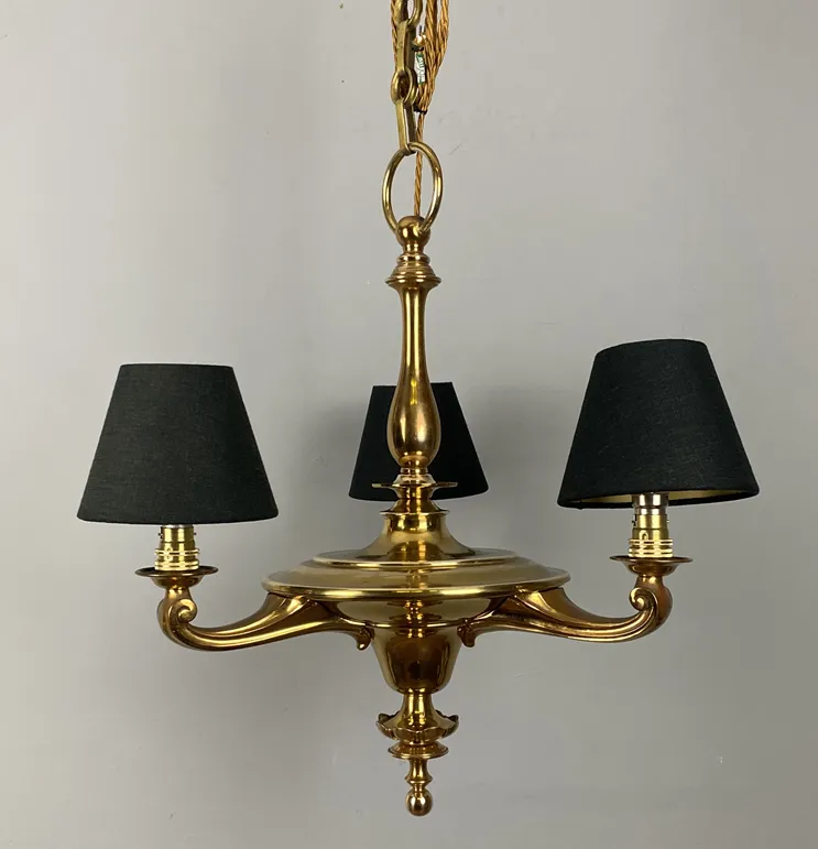 Art Nouveau Chandelier With Black Shades (24017) photo furniture