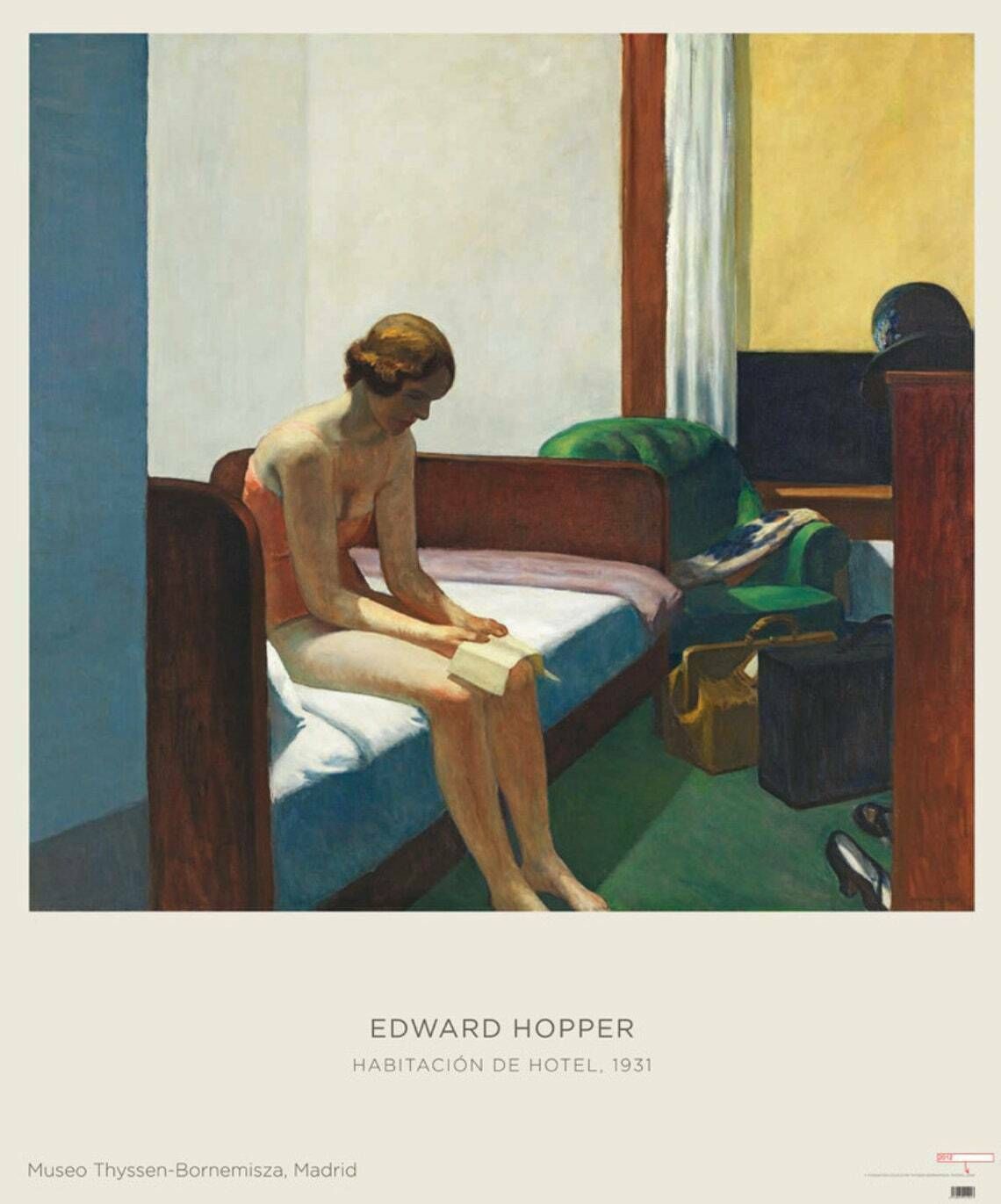Stunning Edward Hopper Exhibition Poster   Hotel Room   Beautiful Museum Print