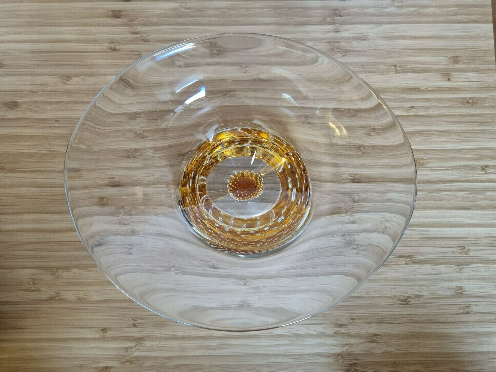 David Hammond Design Yellow Bowl, Thomas Webb England Flair, Mid Century Glass Collectible photo vinterior